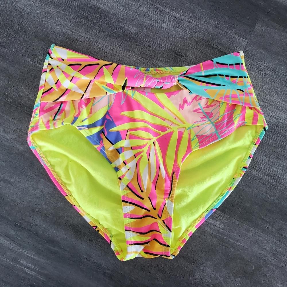 Rap Tees Multicolored Neon NOBO Tropical Bikini Bottoms Size ONE SIZE - 1 Thumbnail