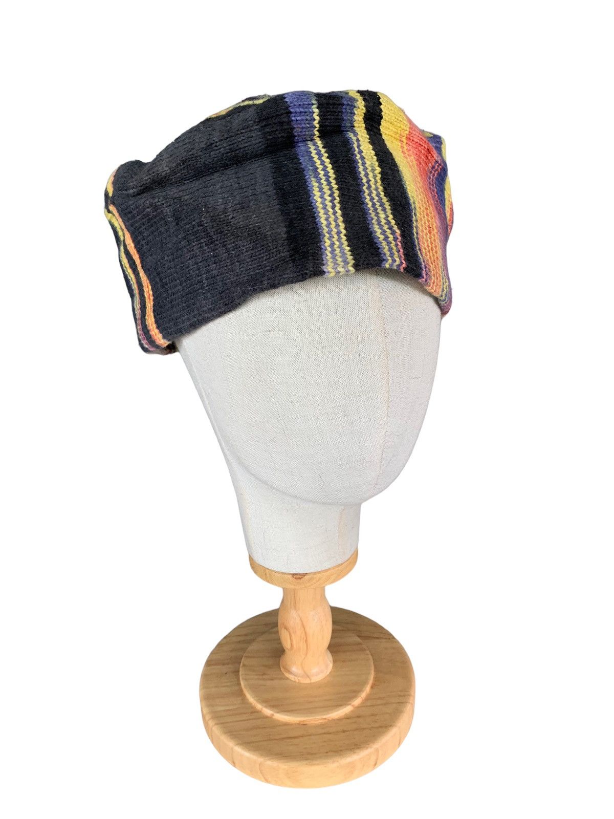 Japanese Brand × Kapital × Vintage HIPPIES STYLE 🌈 Multicolour Knitted Big size Beanie Hat Size ONE SIZE - 4 Thumbnail