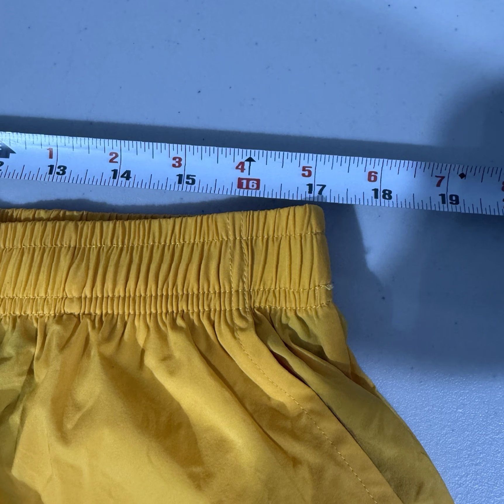 Vintage Pudolla Mens Sz L Running Training Shorts Gym Athletic Workout Shorts Zip Pocket Yellow Nylon Elastic Moisture Wicking Pockets Reflective Athletic Size US 33 - 2 Thumbnail