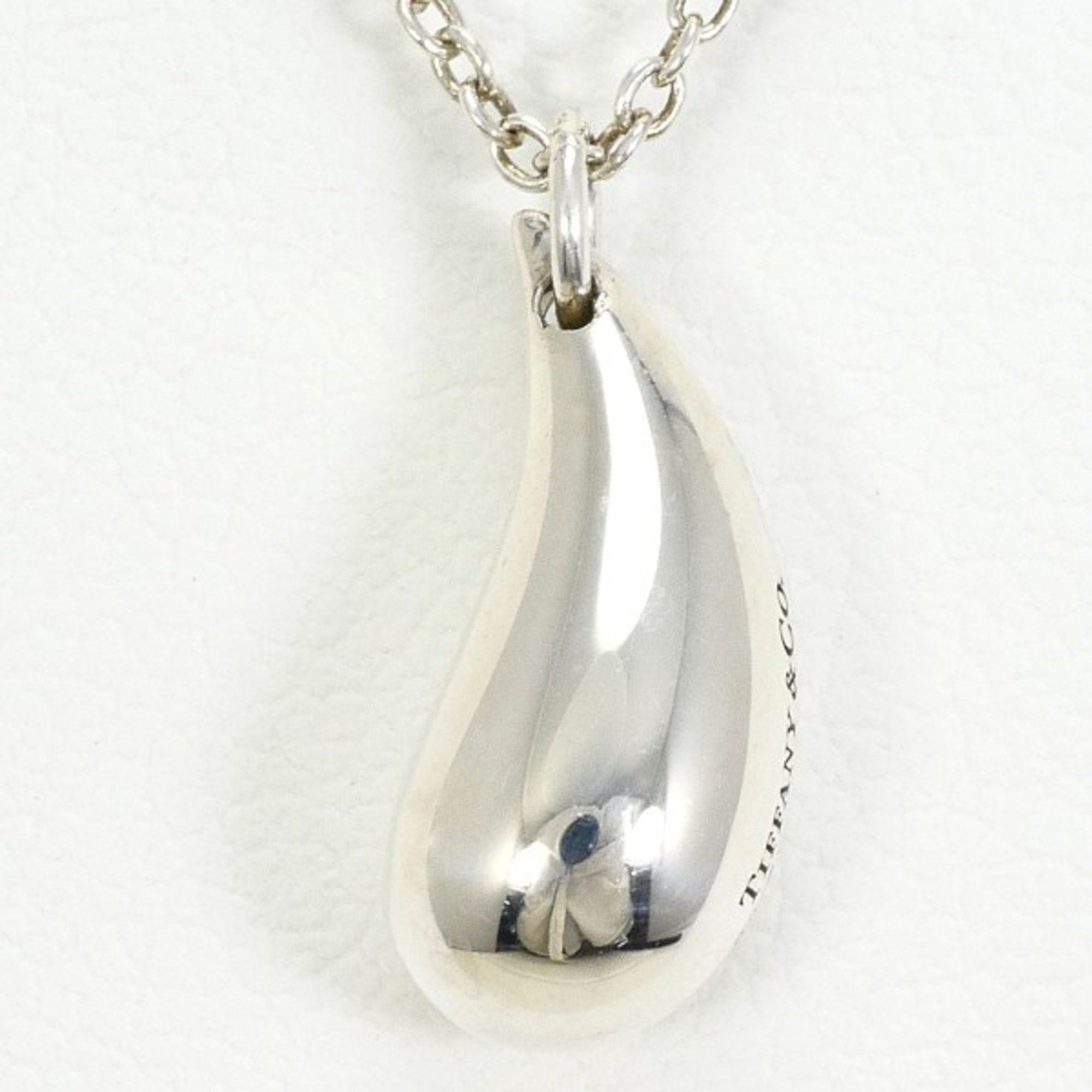 Tiffany Co Tiffany Teardrop Silver Necklace Box Bag Total Weight Approx. 3.3G 41Cm, Women's