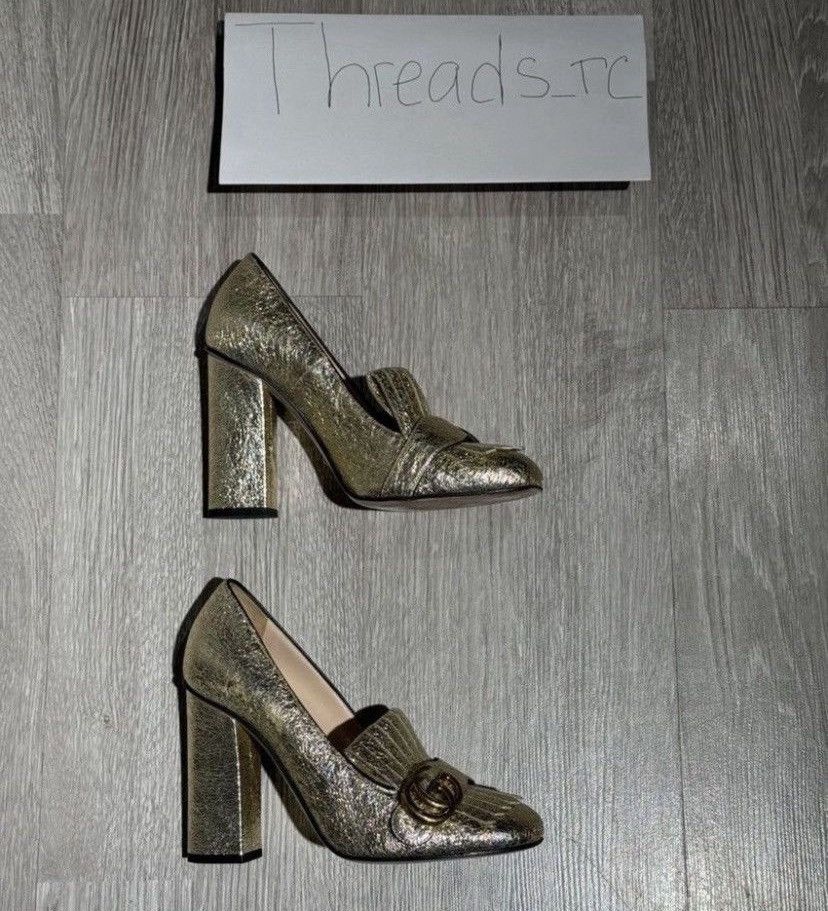 Gucci Gucci Marmont Gold Loafer Pump Size US 7.5 / IT 37.5 - 2 Thumbnail