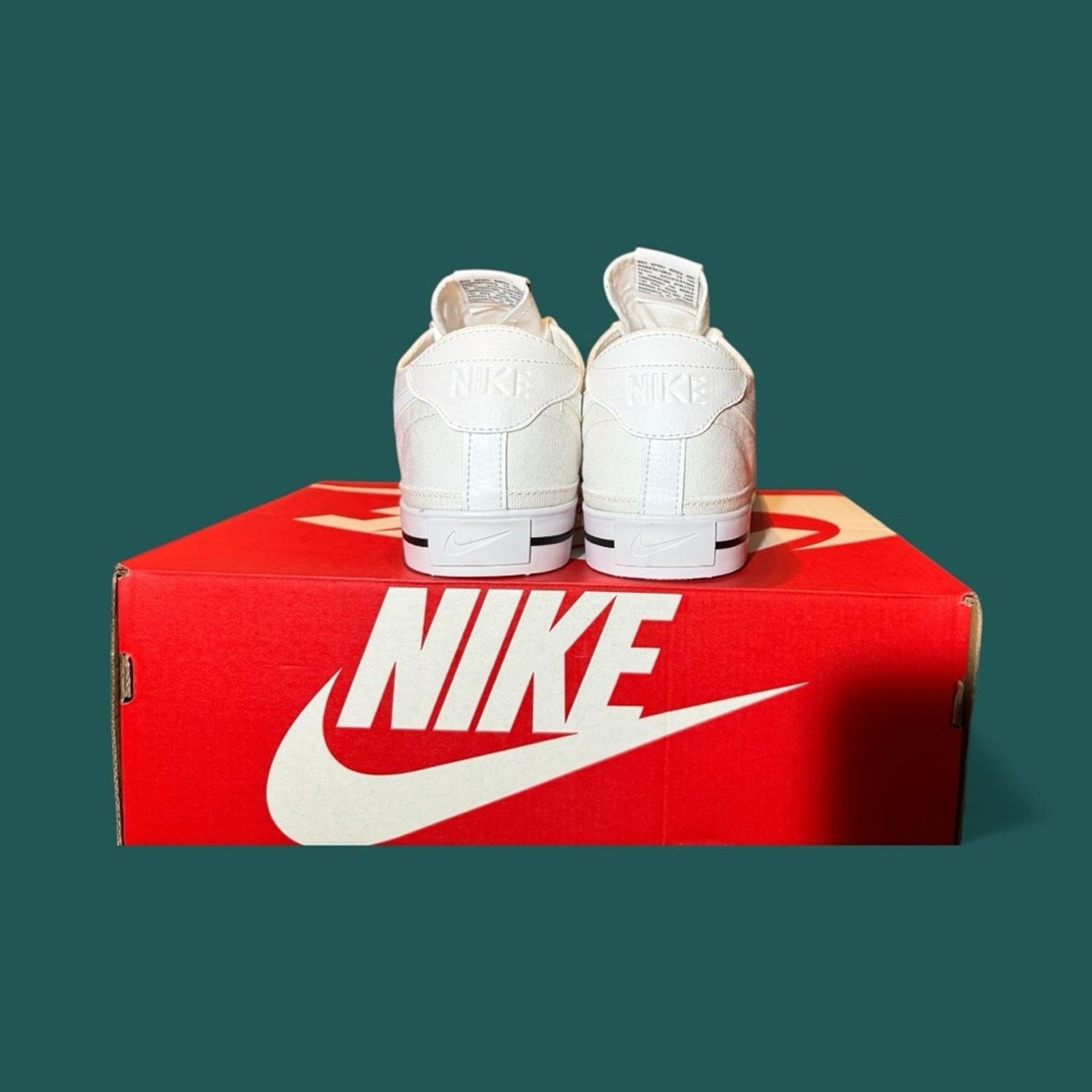 Nike Nike Court Legacy Canvas Triple White Size US 13 / EU 46 - 4 Thumbnail