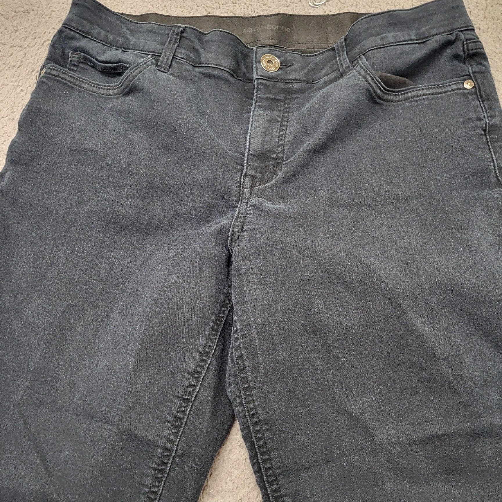 Liz Claiborne Liz Claiborne Jeans Women Size 10 Mid Rise Black Slim Stretch College Preppy Slim Jeans Womens Mid Rise Black Stretch Size 32" / US 10 / IT 46 - 5 Thumbnail