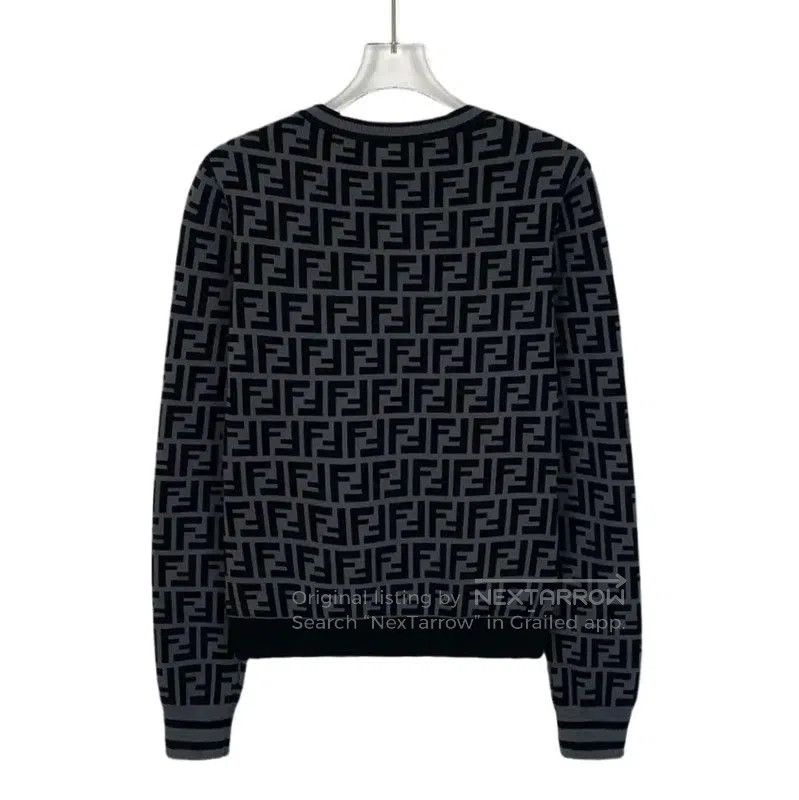 Fendi Fendi Black Gray Knitted Top for Women . Size M / US 6-8 / IT 42-44 - 2 Thumbnail