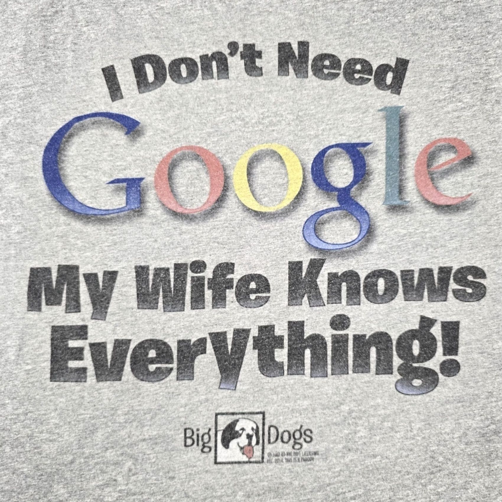 Big Dogs Big Dogs Shirt Mens XL Gray Funny Marriage I Don't Need Google Graphic Tee Size US XL / EU 56 / 4 - 6 Thumbnail