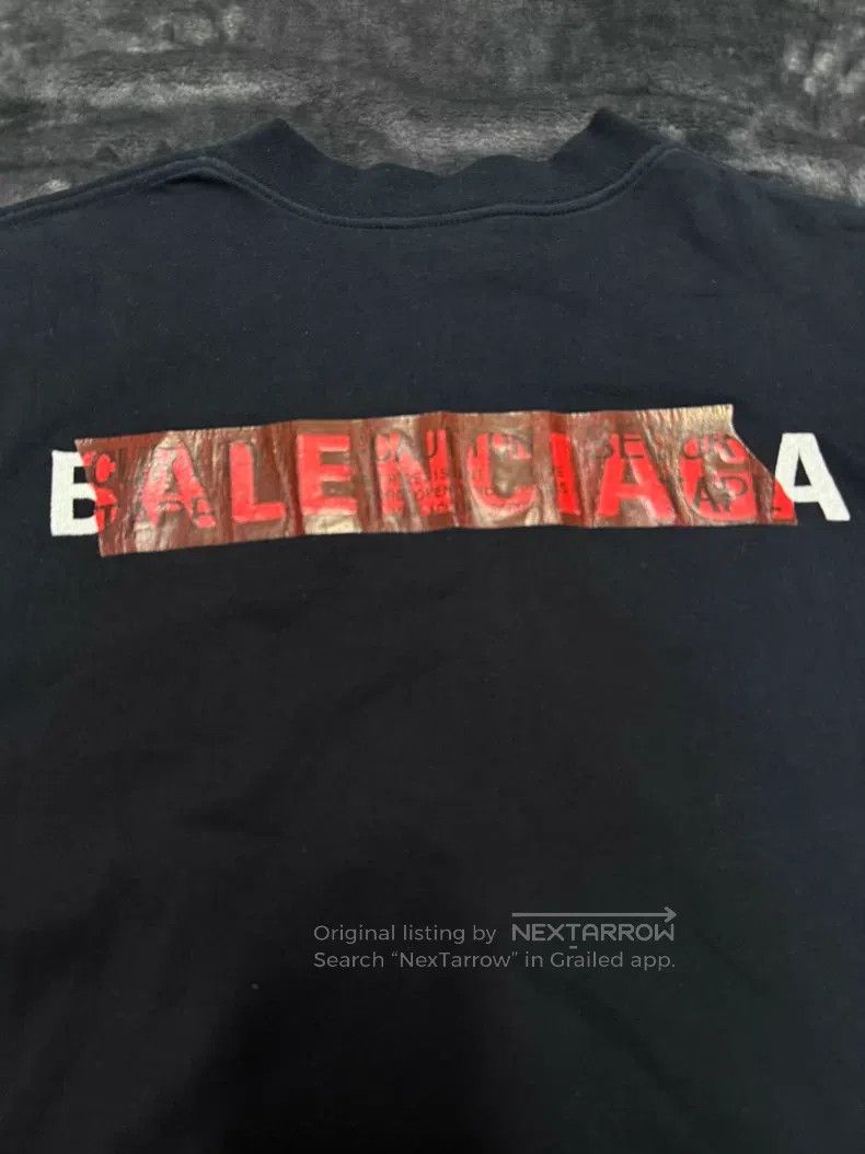 Balenciaga Balenciaga Black and Red Tape Short Sleeve Size US XS / EU 42 / 0 - 8 Thumbnail