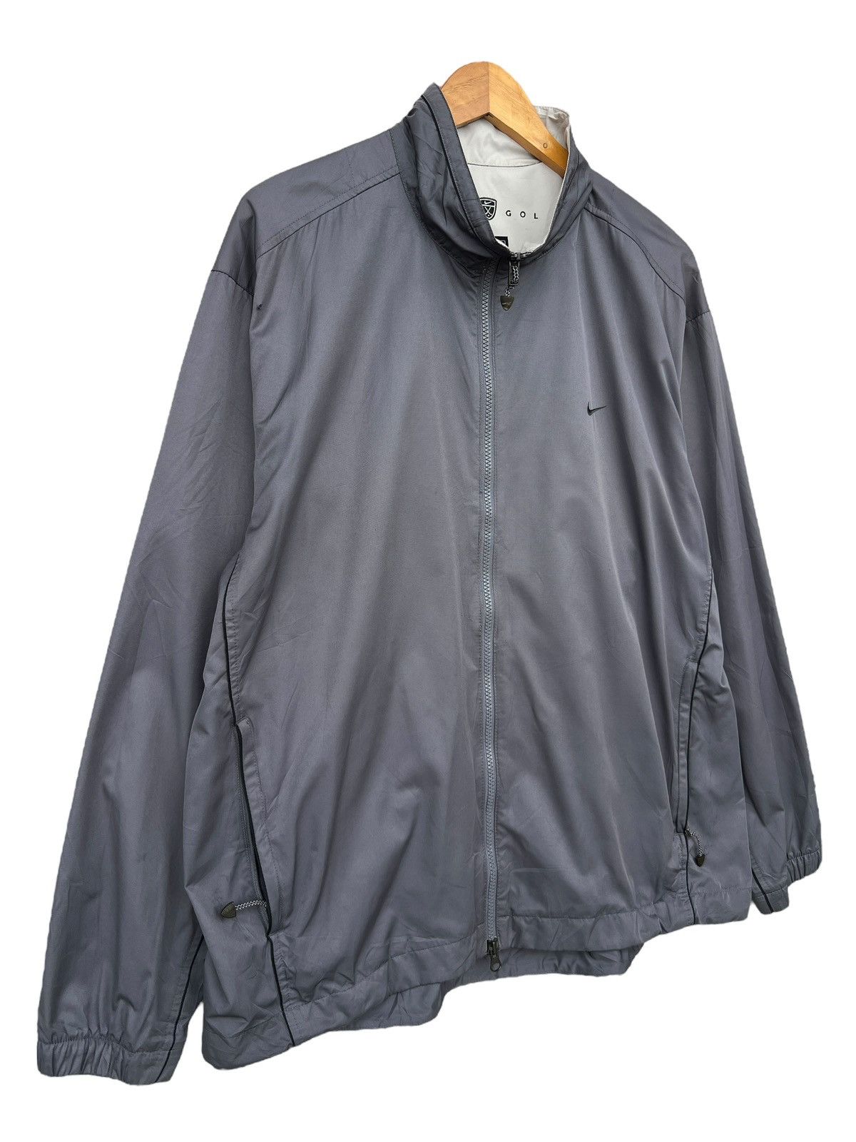 Nike × Vintage Vintage Y2K Nike Zipper Small Swoosh Grey Jacket Size US XL / EU 56 / 4 - 2 Thumbnail