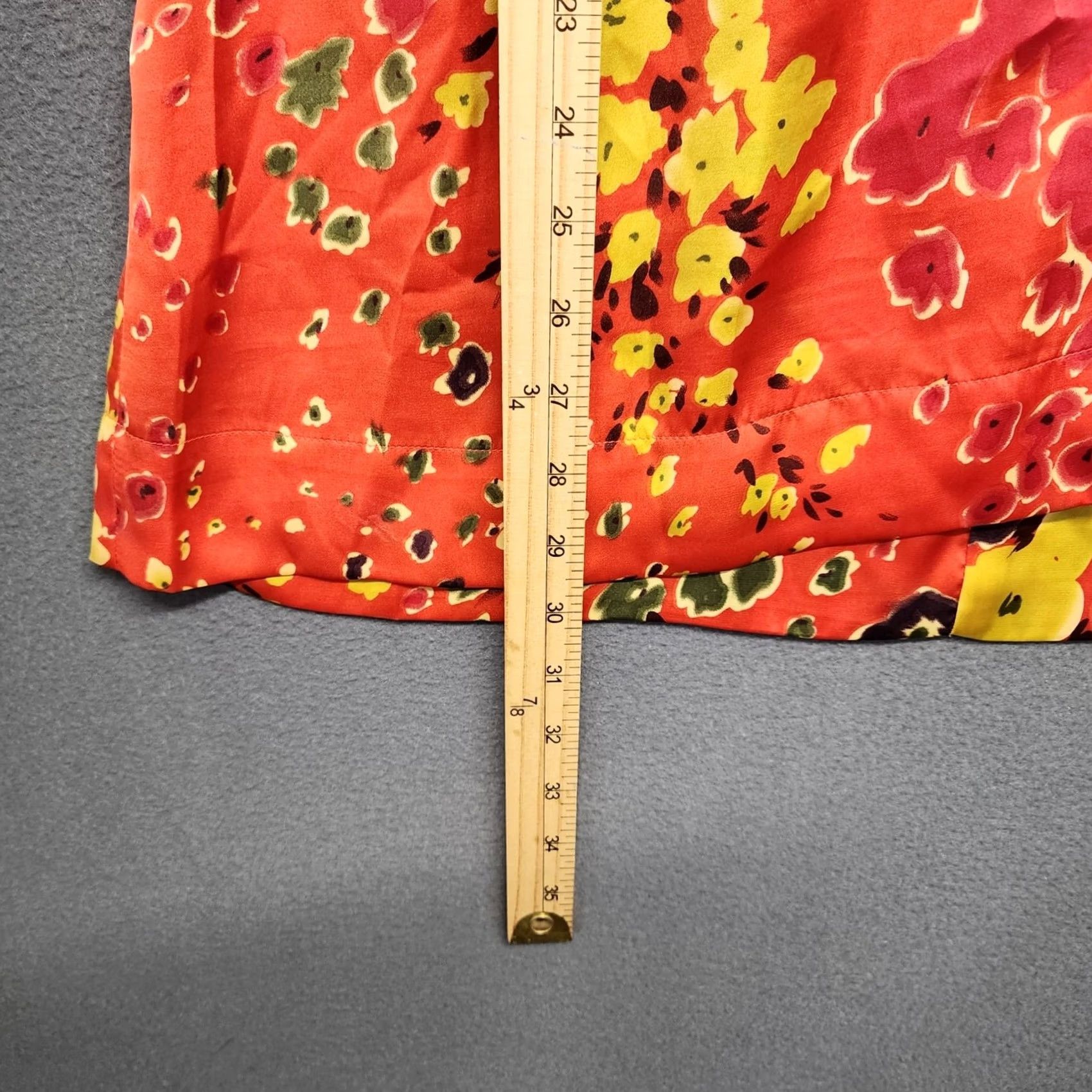 Vintage CAbi Top Womens Large Orange Floral Tie Waist Sleeveless Buttons Shirt Size L / US 10 / IT 46 - 7 Thumbnail