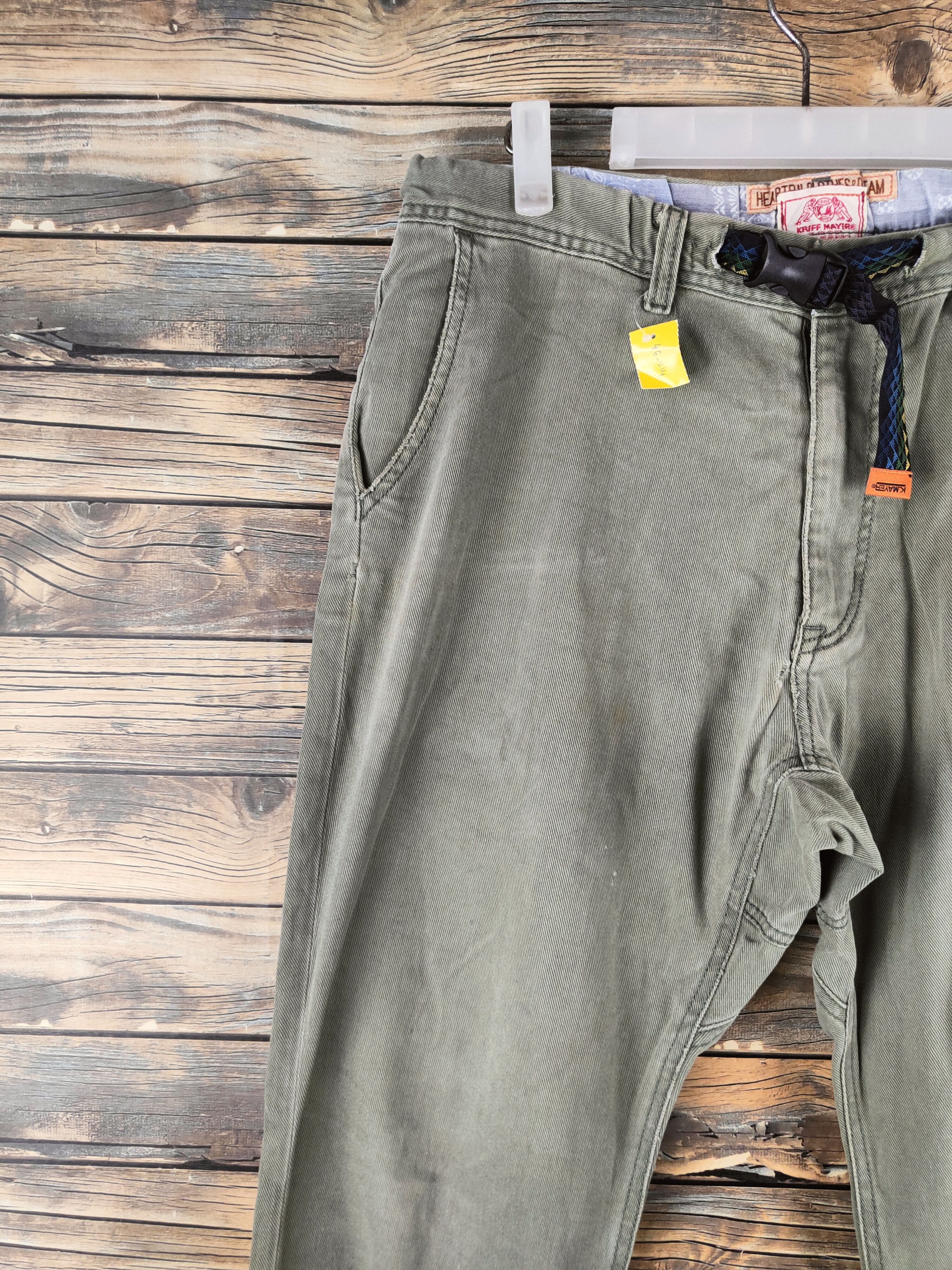 Japanese Brand DL Kriff Mayer Army Green Multipocket Casual Pants #46-214 Size US 32 / EU 48 - 3 Thumbnail