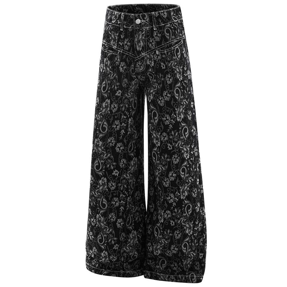 Vintage Paisley Streetwear Hip Hop Baggy Jeans Size US 29 - 2 Thumbnail