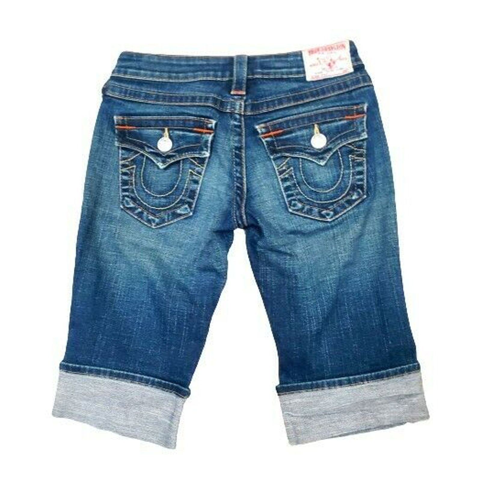True Religion TRUE RELIGION Original Sophie Cuffed Embroidered Short Jeans Size 25" / US 0 / IT 36 - 6 Thumbnail