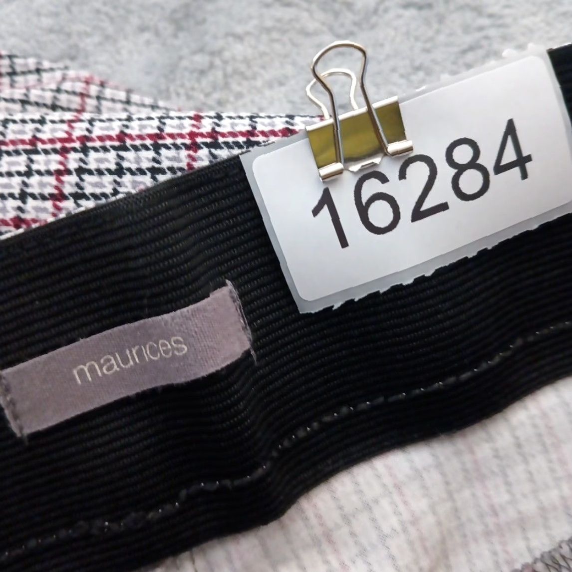Vintage Maurices Ankle Pants Womens Medium Purple Plaid Pull On Skinny 30x27 Mid Rise Pants Size 32" / US 10 / IT 46 - 6 Thumbnail