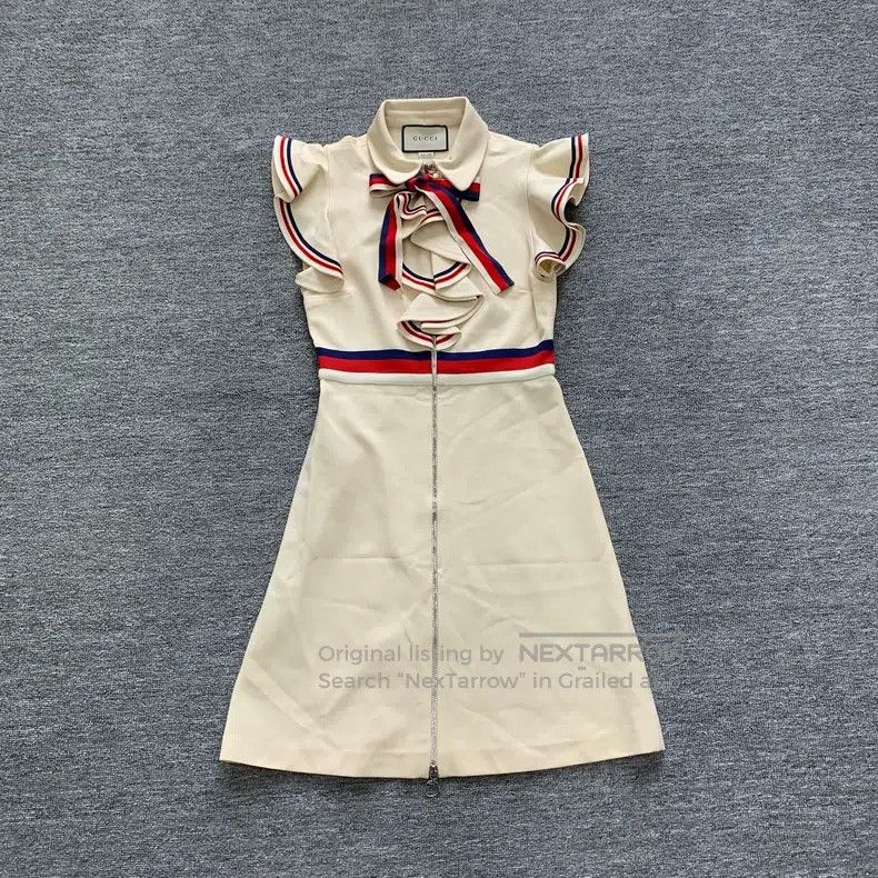 Gucci Gucci Bow-knowed ruffle dress Size S / US 4 / IT 40 - 1 Thumbnail