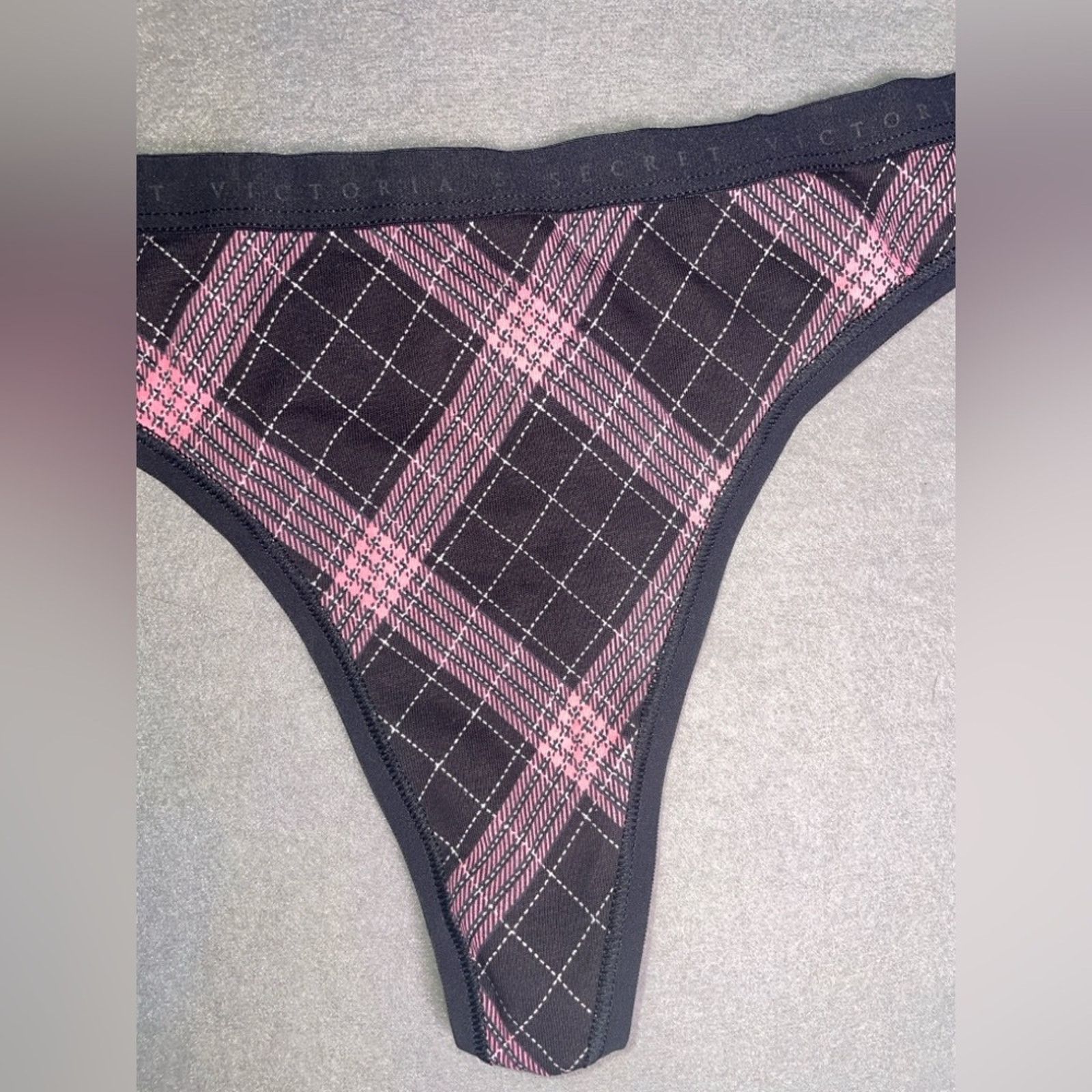 Victoria's Secret Victoria's Secret Thong VS Pink Plaid Thong Panty NEW Size ONE SIZE - 7 Thumbnail