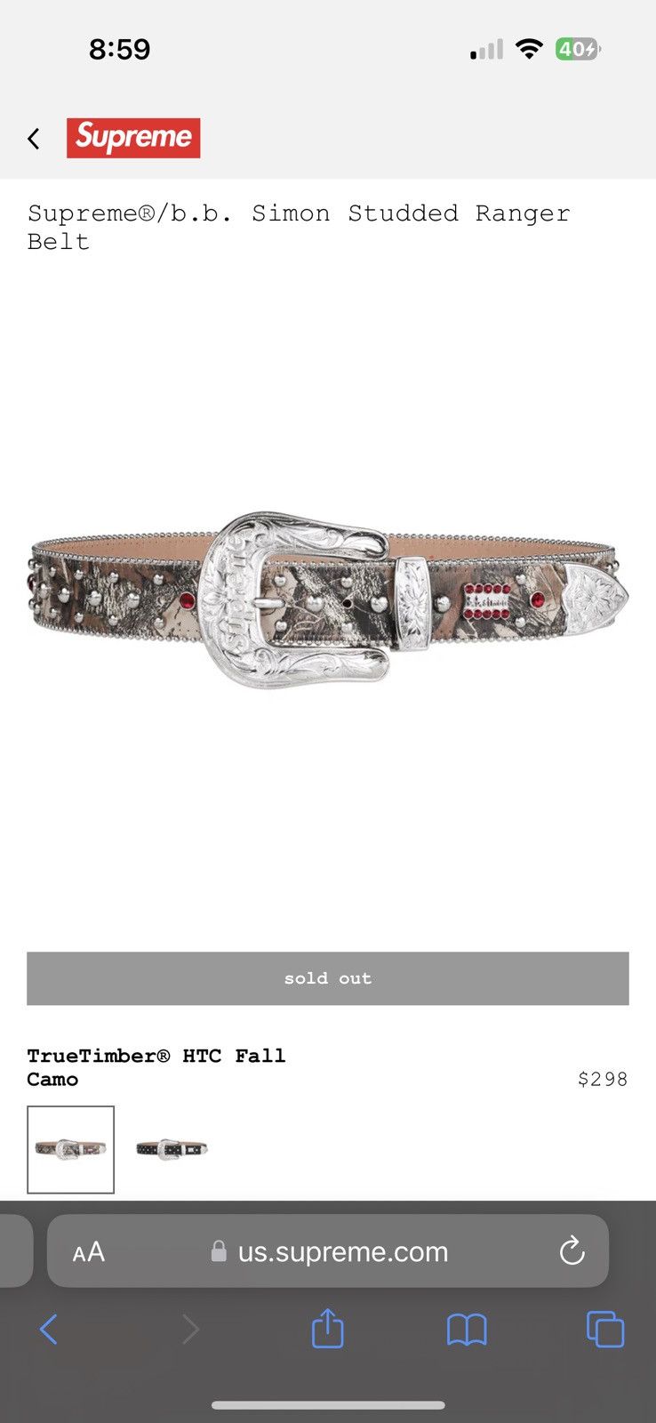 Supreme Supreme b.b. Simon Studded Ranger Belt Camo | Grailed
