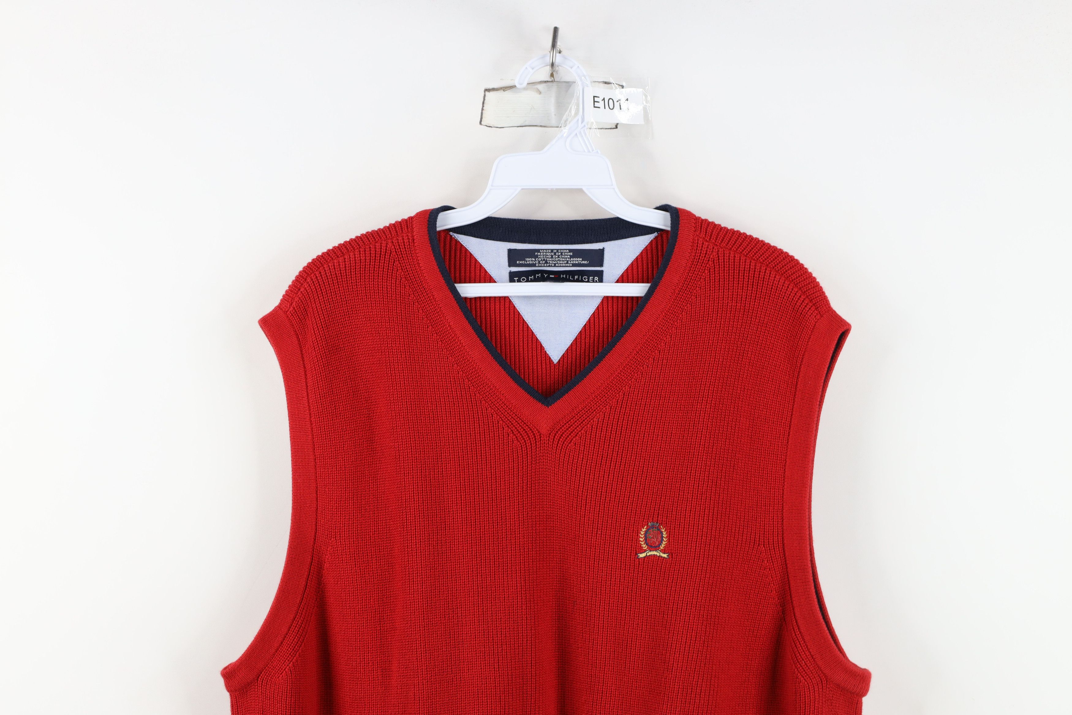 Tommy Hilfiger Vintage 90s Tommy Hilfiger Ribbed Knit V-Neck Sweater Vest Size US XL / EU 56 / 4 - 2 Thumbnail