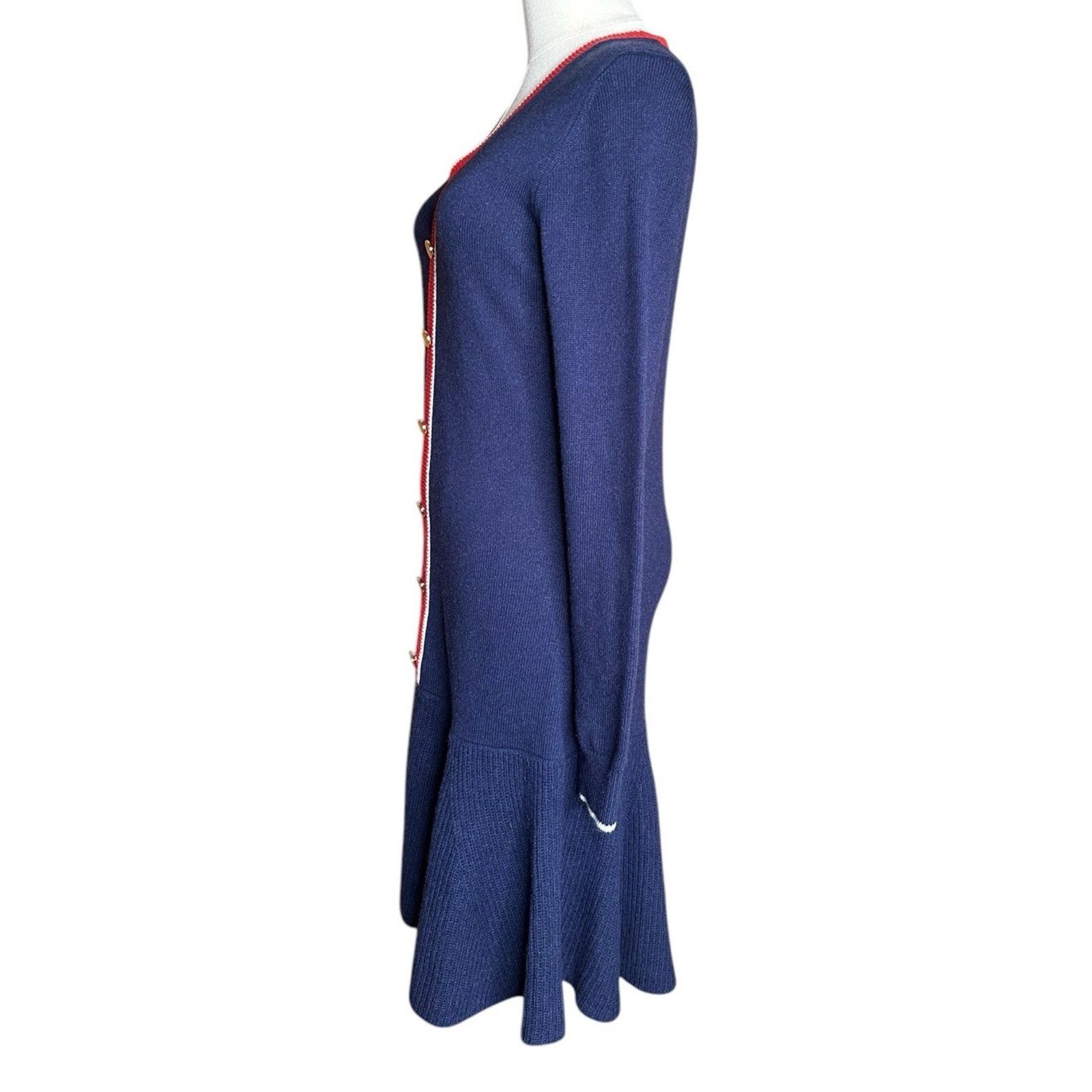 Other Draper James Nassau Navy Mini Sweater Dress Pleated Size XS Size XS / US 0-2 / IT 36-38 - 5 Thumbnail