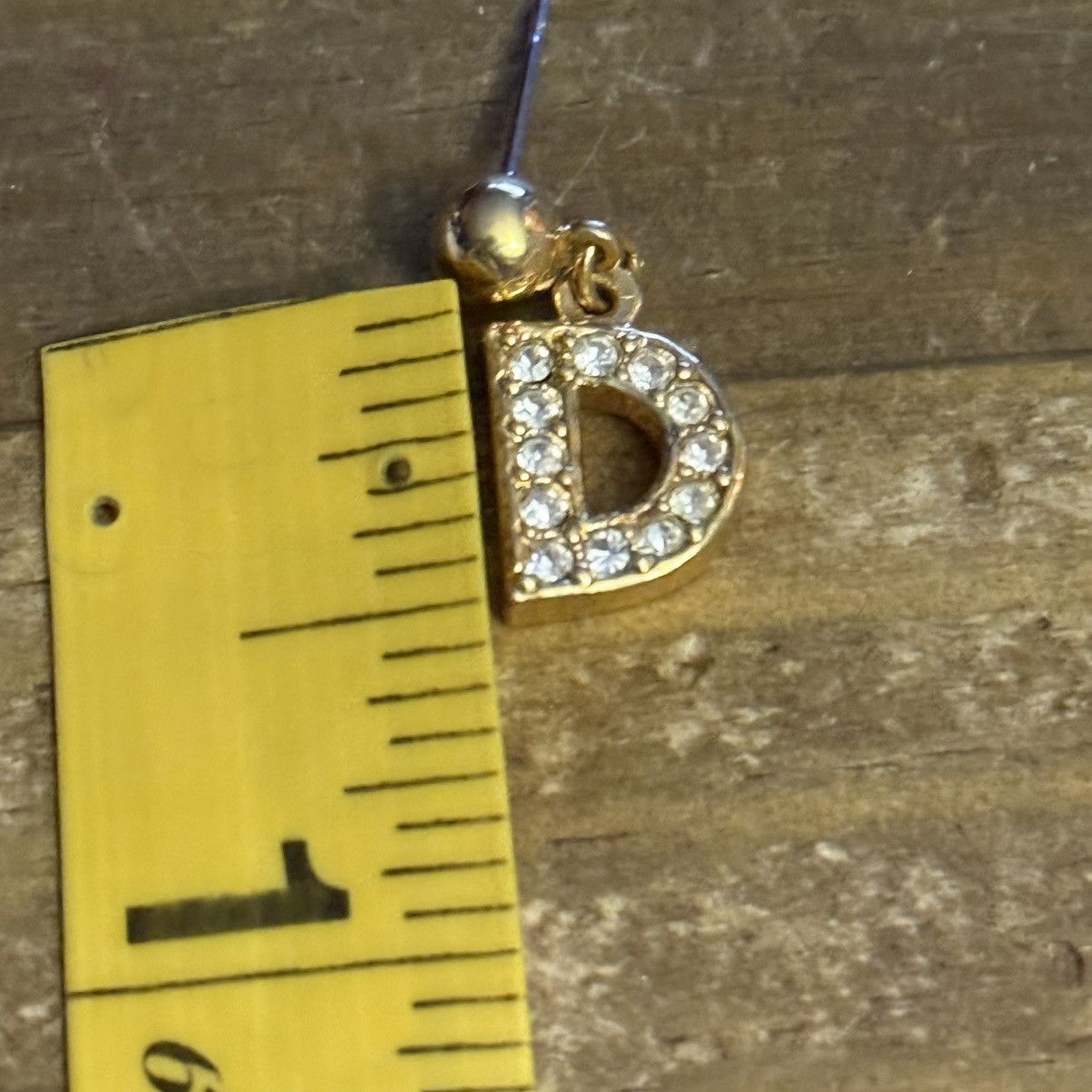 Other Gold tone paved initial letter D dangle earrings Size ONE SIZE - 3 Thumbnail