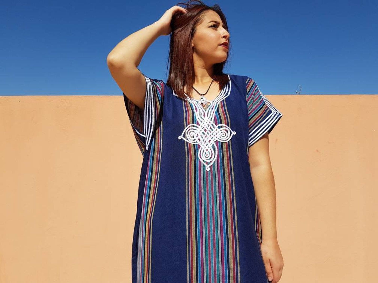 Designer × Handmade Moroccan Bohemian Kaftan For Women Size ONE SIZE - 1 Thumbnail