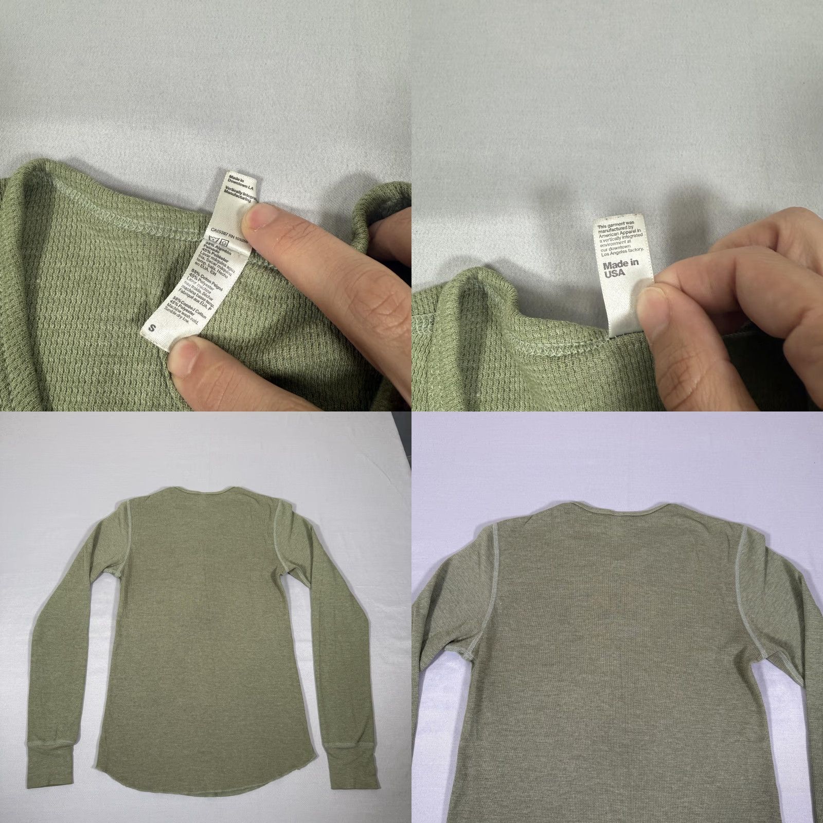 American Apparel American Apparel Shirt Men Small Green Thermal Henley T-Shirt Size US S / EU 44-46 / 1 - 8 Thumbnail