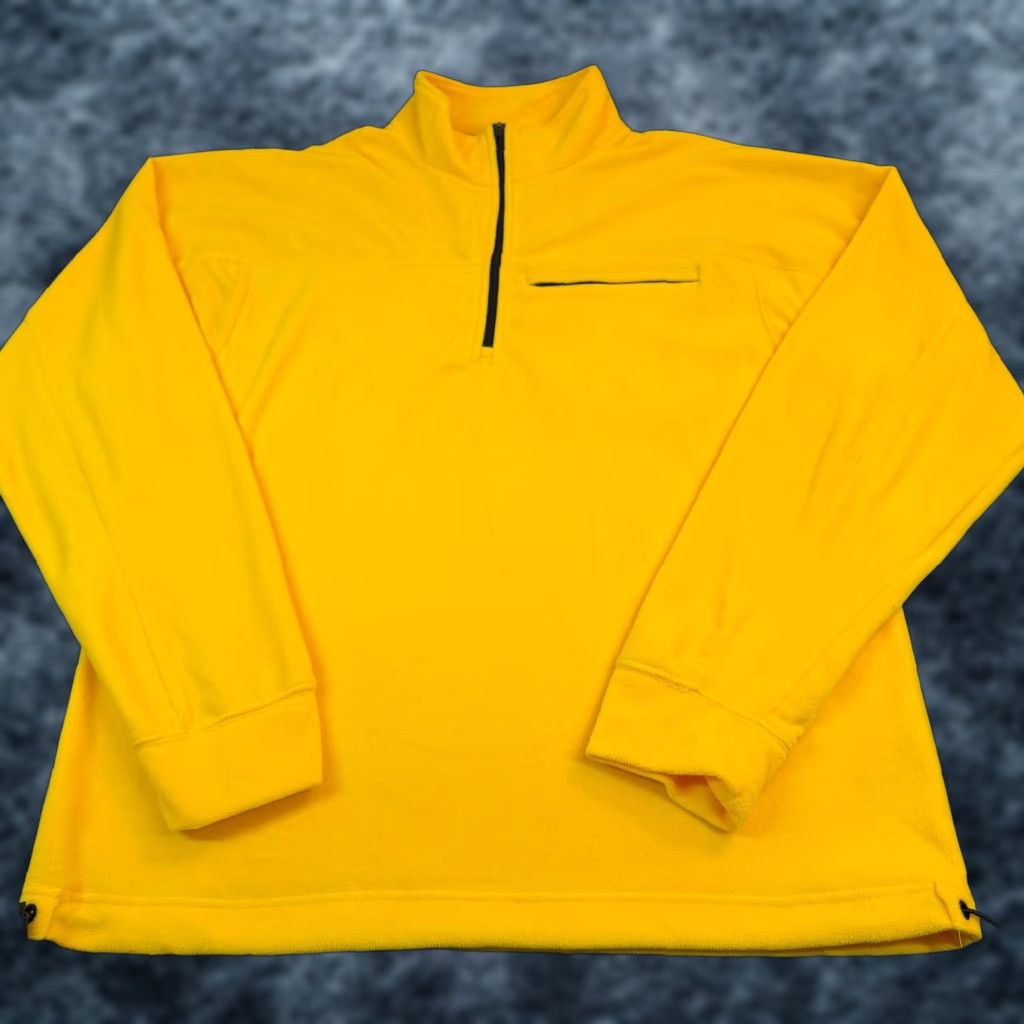 Old Navy Old Navy Fleece Pullover Mens Large Yellow Quarter Zip Adjustable Hem 1/4 Zip Pocket Mock Neck Sweater Casual Travel Hiking Size US L / EU 52-54 / 3 - 1 Thumbnail