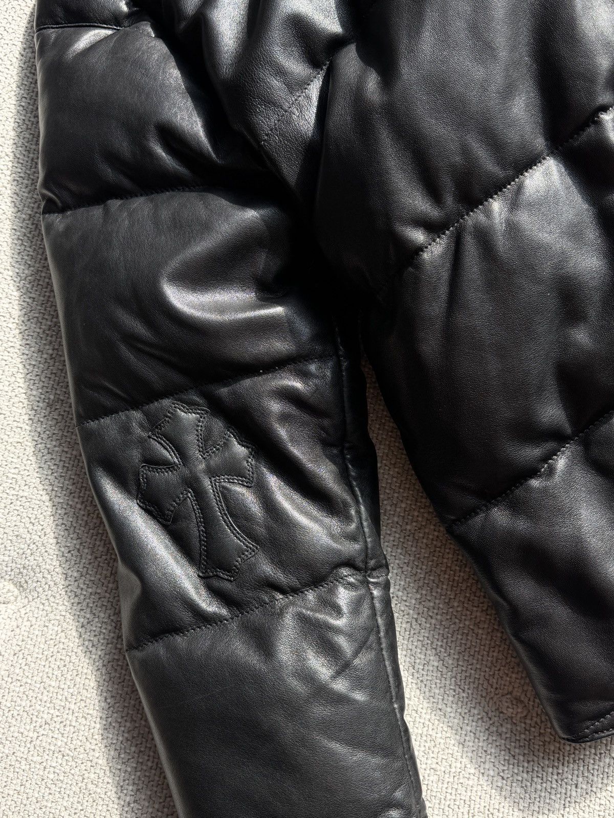 Chrome Hearts Black Leather Down Jacket Size US S / EU 44-46 / 1 - 8 Thumbnail
