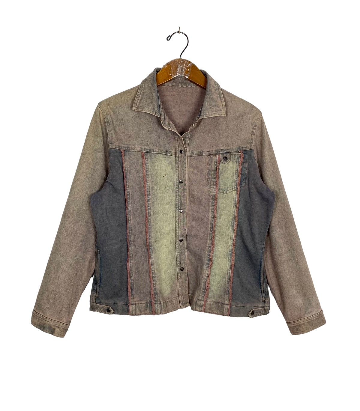 Japanese Brand Rare‼️ Vintage Japanese Brand Colour Block Cotton Jacket Size S / US 4 / IT 40 - 1 Thumbnail