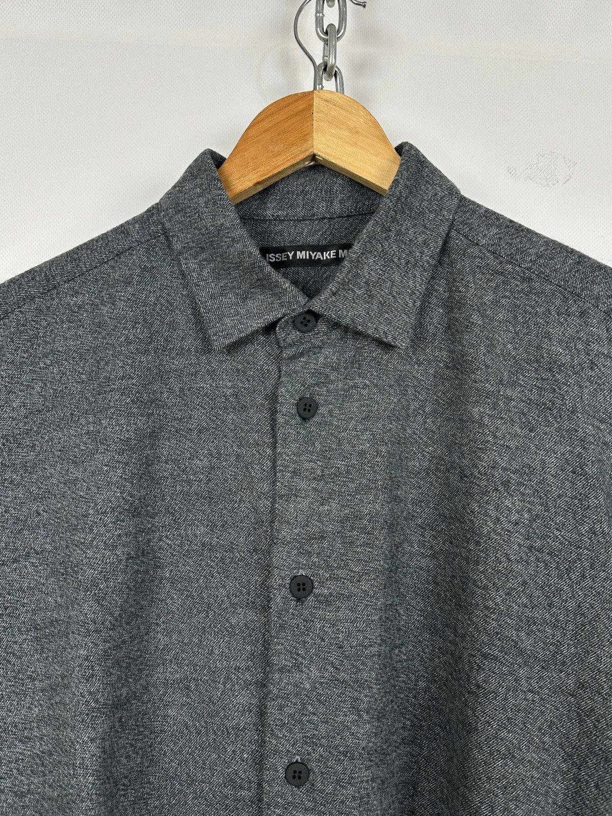 Issey Miyake Issey Miyake Men Black/Gray Long Sleeve Button Up Shirt Size US XL / EU 56 / 4 - 7 Thumbnail