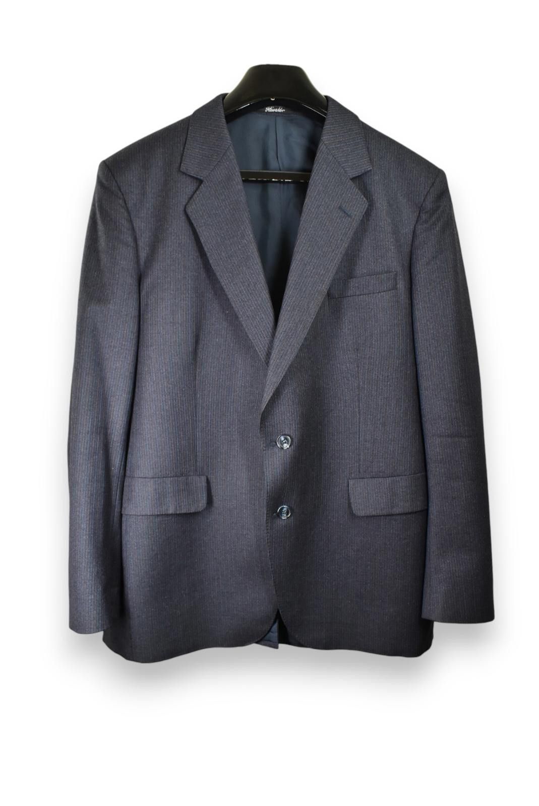 Designer Kavaler Men’s Wool Suit Blazer – Vintage Black Stripped L Size 42R - 1 Thumbnail