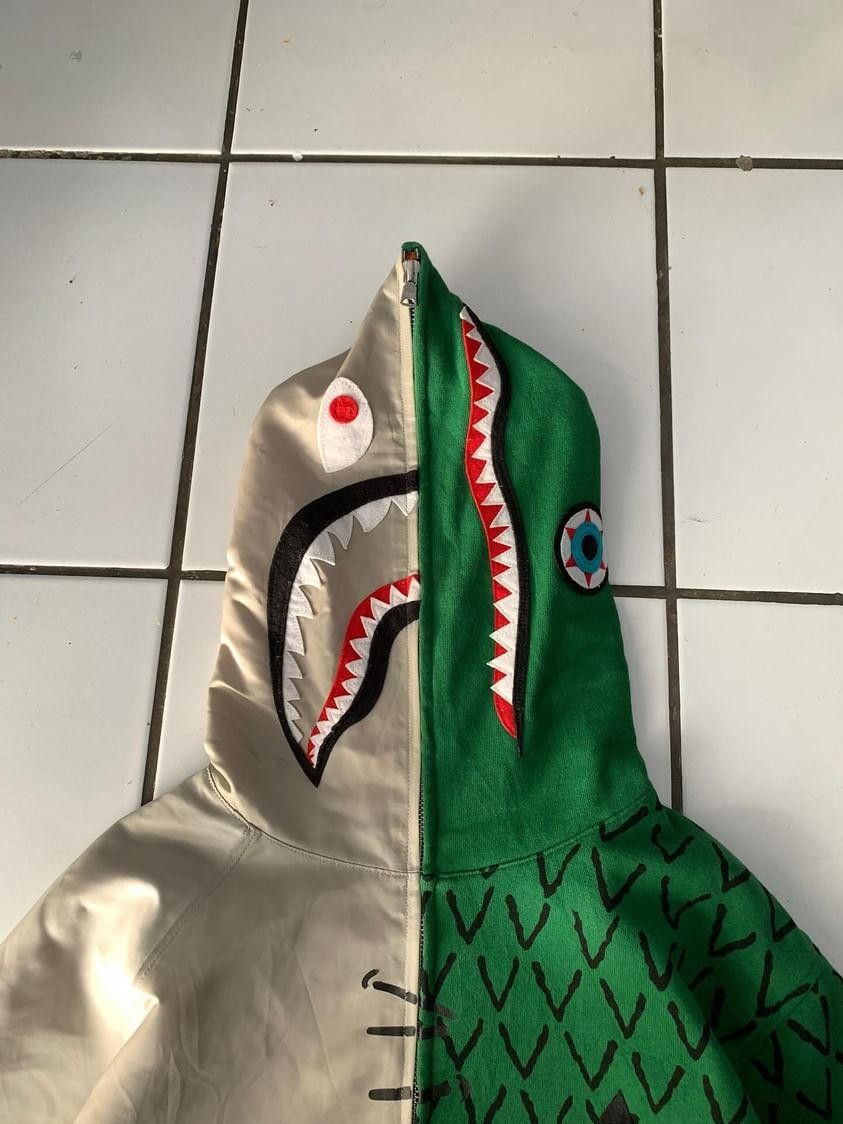 Ambush Design × Bape 2010 Bape x Ambush Half Shark Alligator Full Zip Hoodie Size US M / EU 48-50 / 2 - 4 Thumbnail