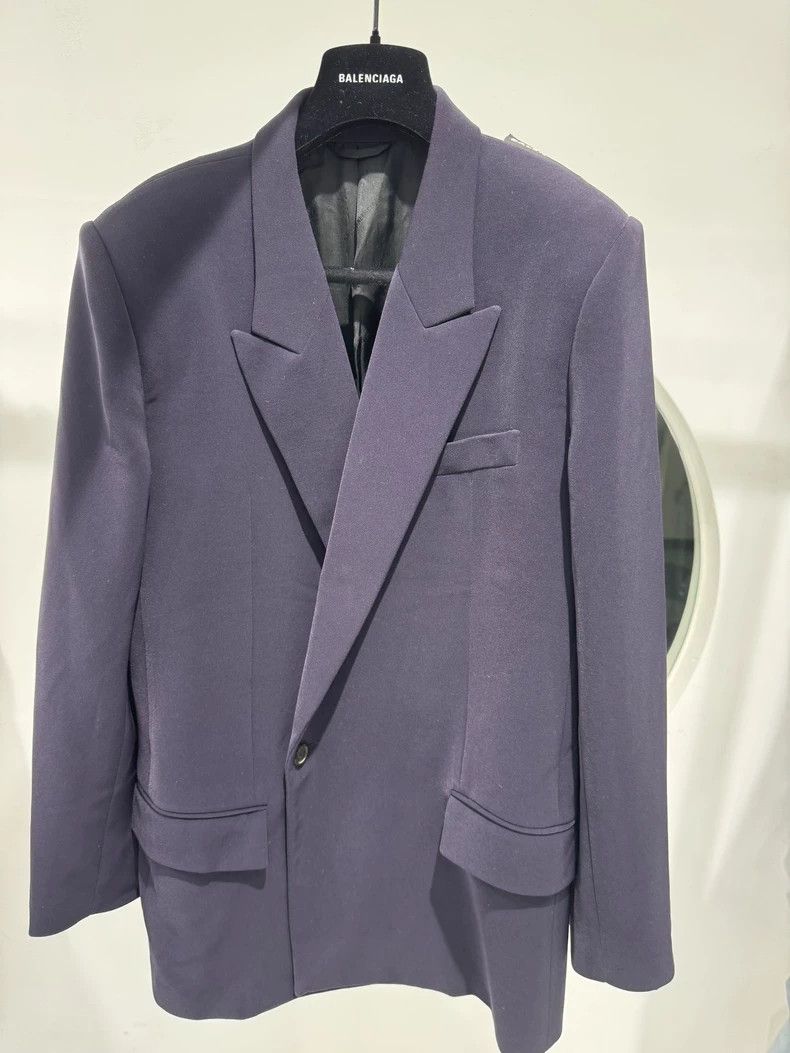 Balenciaga Balenciaga Dark Purple Oversized Blazer Size US S / EU 44-46 / 1 - 1 Thumbnail