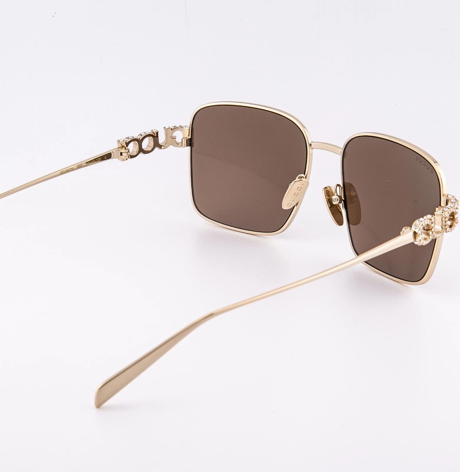 Gucci GUCCI 1937 Gg1937S Gold Brown Crystal Logo Metal 002 Size ONE SIZE - 3 Thumbnail