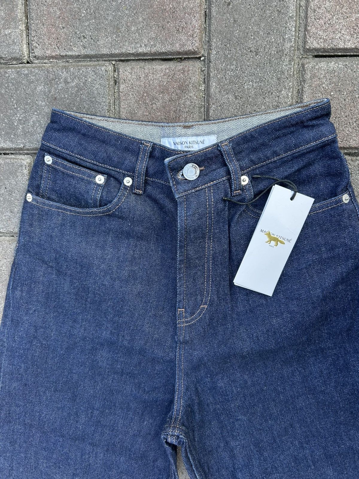 Designer × Japanese Brand × Maison Kitsune Maison Kitsune Raw Japanese Indigo Jeans Size US 28 / EU 44 - 3 Thumbnail