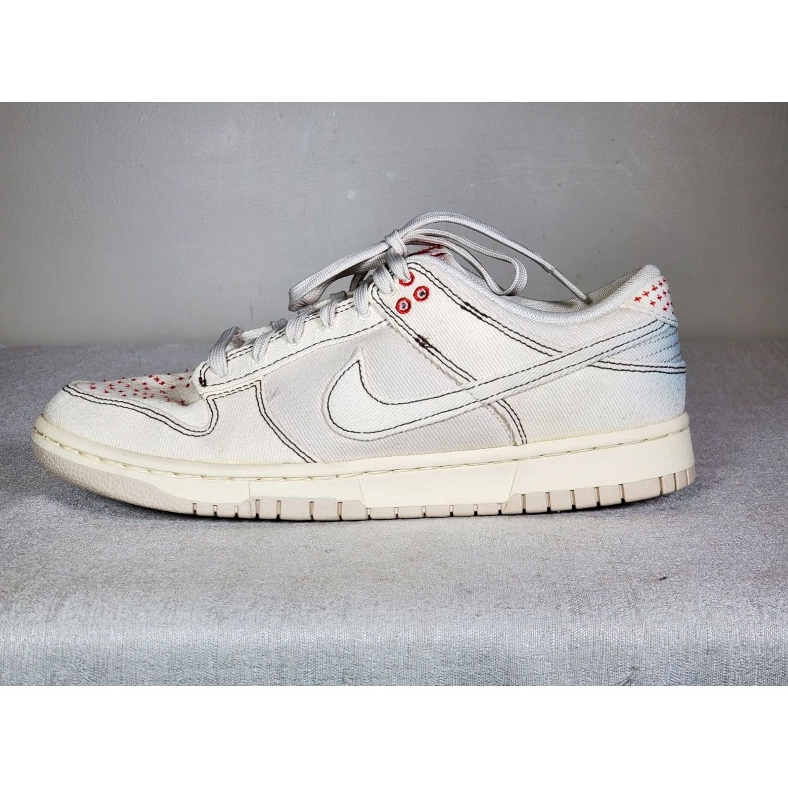 Nike Nike Dunk Low Retro SE Sashiko Denim Men’s US 9.5 Light Orewood Brown / Pale Ivory Shoes Size US 9 / EU 42 - 5 Thumbnail