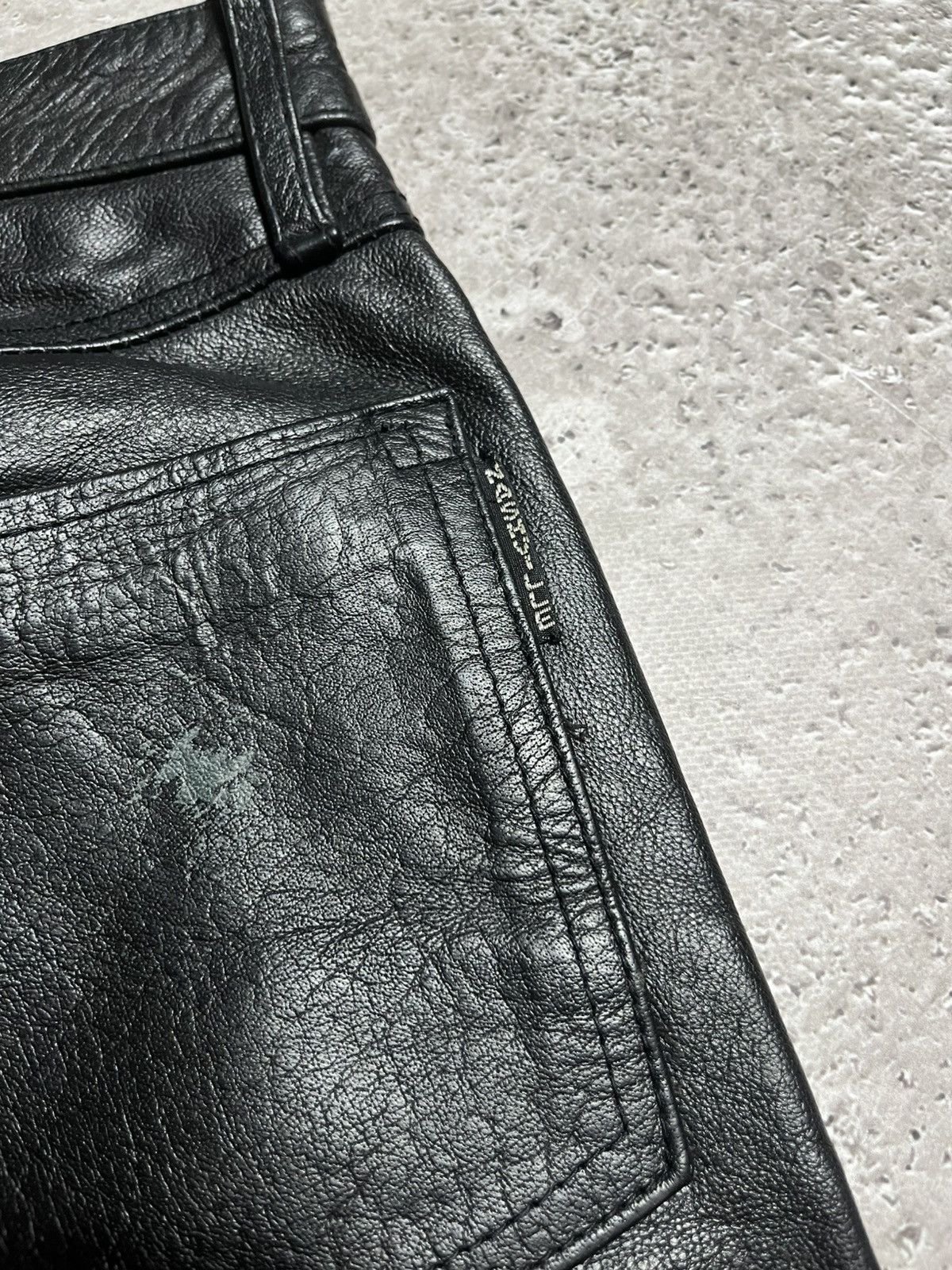 Japanese Brand × Leather Vintage Black Avant-Garde Real Leather Pants with Edgy Style Size US 30 / EU 46 - 8 Thumbnail