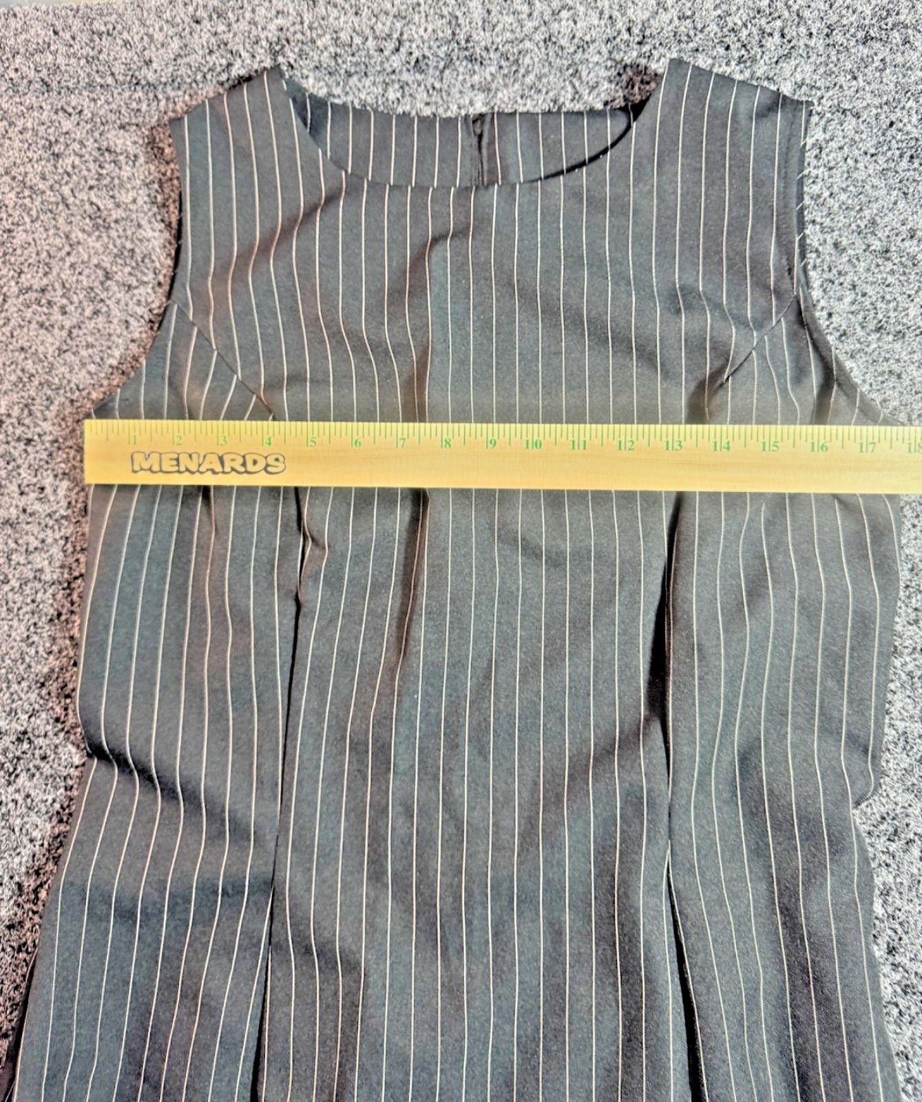 The Unbranded Brand Vintage Black Pinstripe Sleeveless Sheath Dress Size L / US 10 / IT 46 - 1 Thumbnail