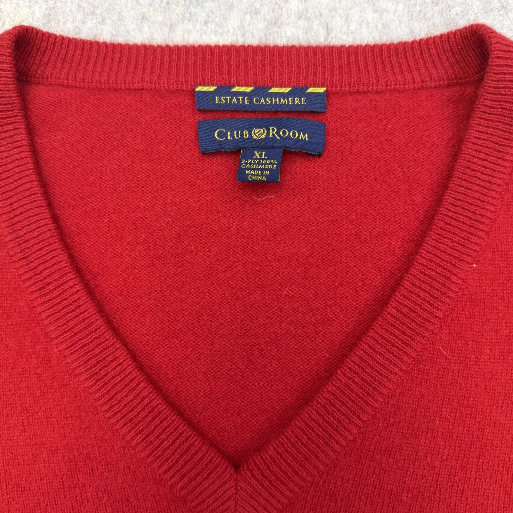 Club Room Club Room Mens XL Sweater 2-Ply Estate Cashmere V Neck 100% Size US XL / EU 56 / 4 - 4 Thumbnail