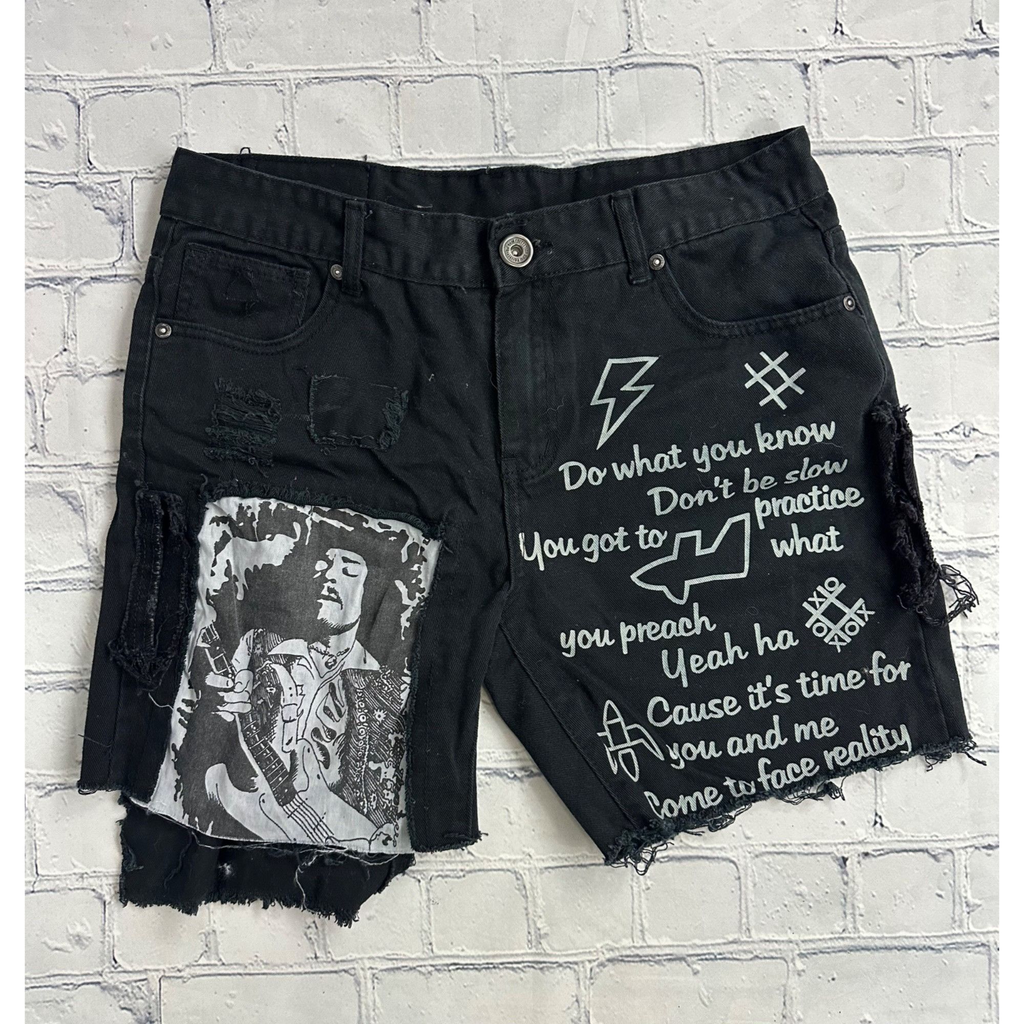 Other Custom Distressed Denim Knee Shorts Size US 32 / EU 48 - 1 Thumbnail