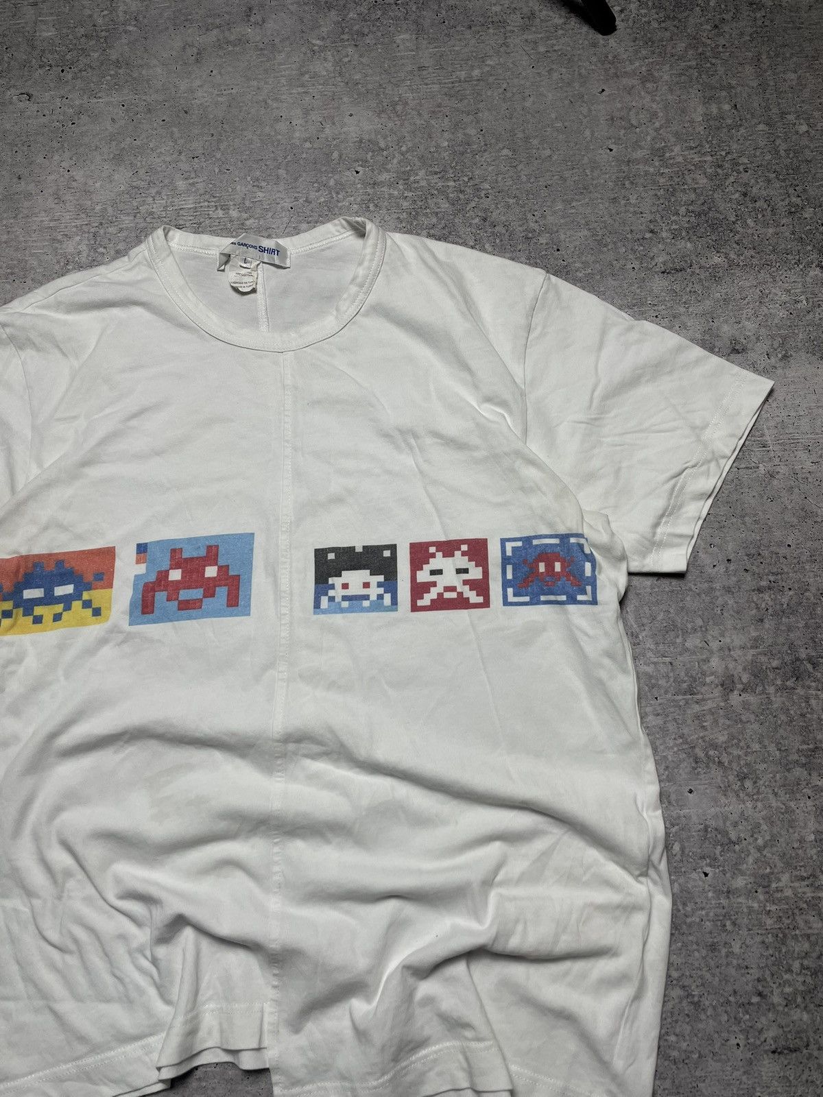 Comme des Garcons Comme des Garcons Homme Plus PixelGraphic Tee White Japan Size US L / EU 52-54 / 3 - 3 Thumbnail