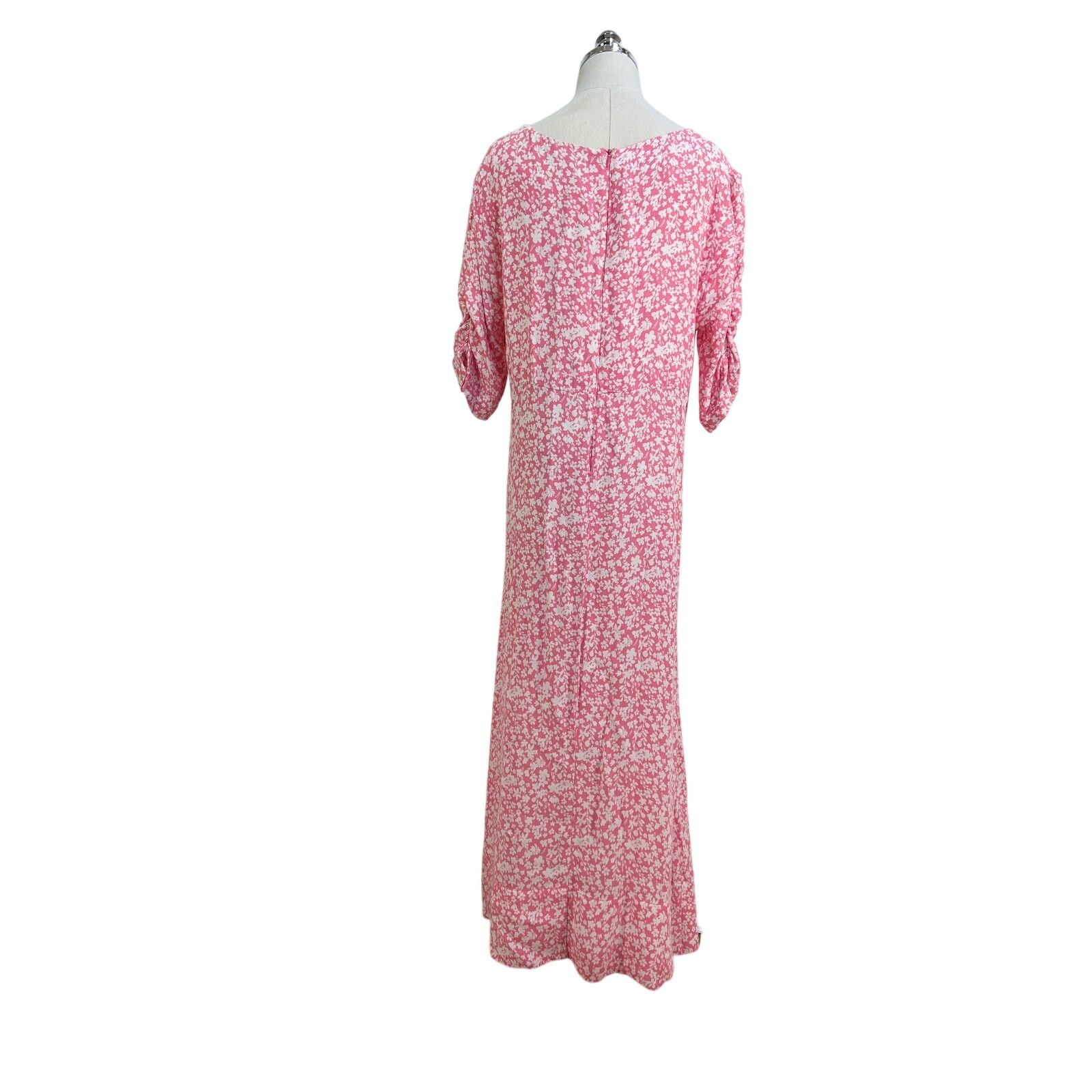 Other Olivia Bonas Two Tone Ditsy Floral Pink Midi Dress Size XL / US 12-14 / IT 48-50 - 9 Thumbnail
