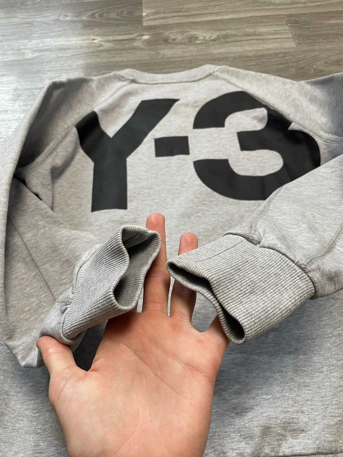 Yohji Yamamoto Yohji Yamamoto x Adidas Y-3 Big Logo Gray Sweatshirt Size US M / EU 48-50 / 2 - 22 Thumbnail