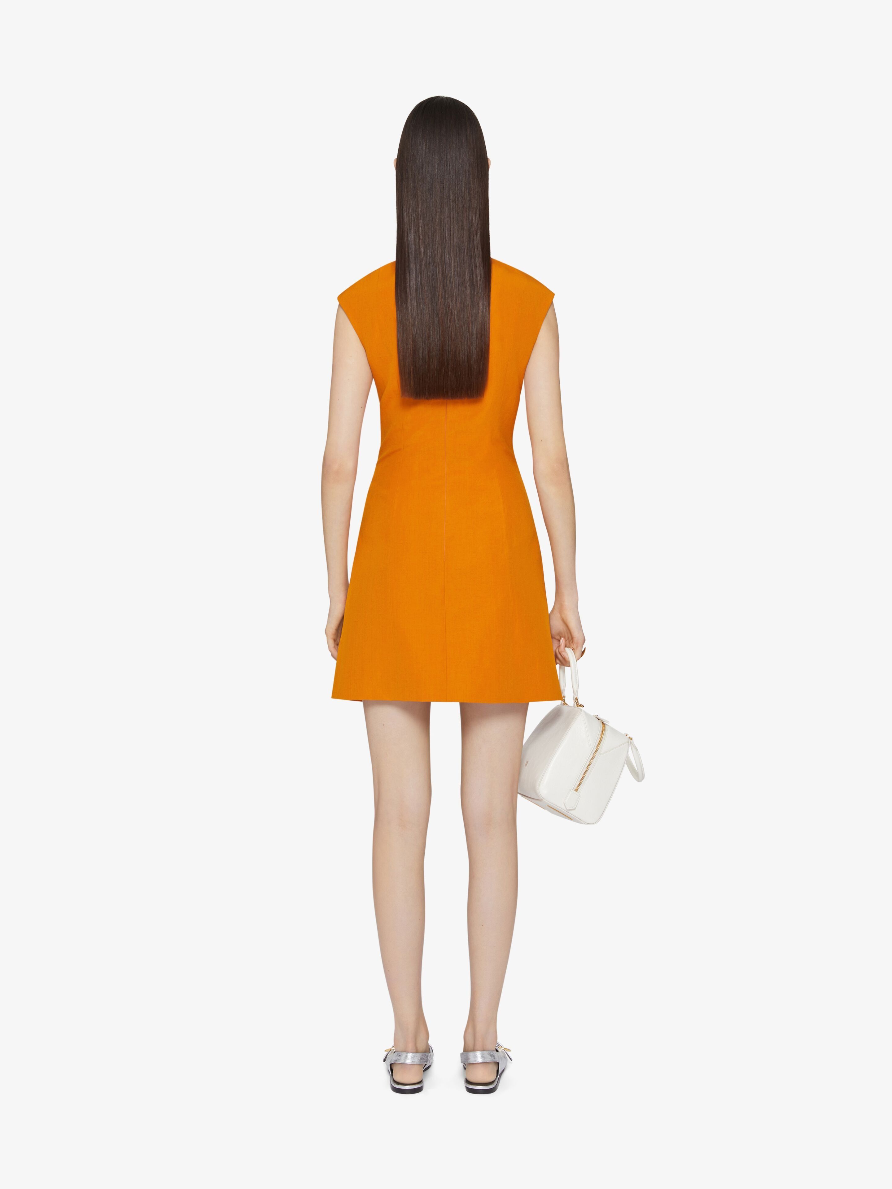 Givenchy o1w1db10825 Dress in Linen And Silk in Orange Size S / US 4 / IT 40 - 4 Thumbnail