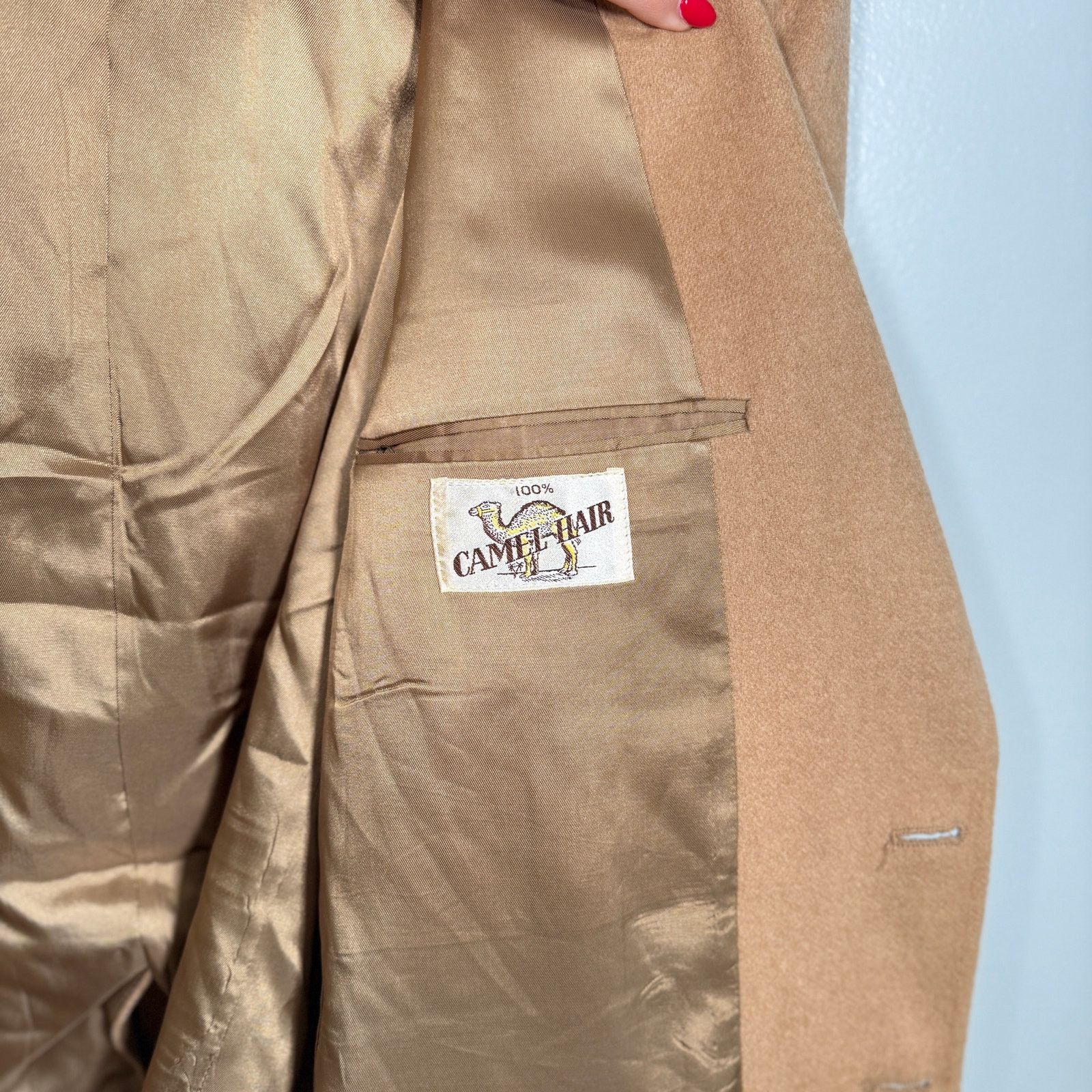 Vintage VTG Hunt Valley 100% Camel Hair Sport Coat Blazer Mens 44R Size 44R - 3 Thumbnail