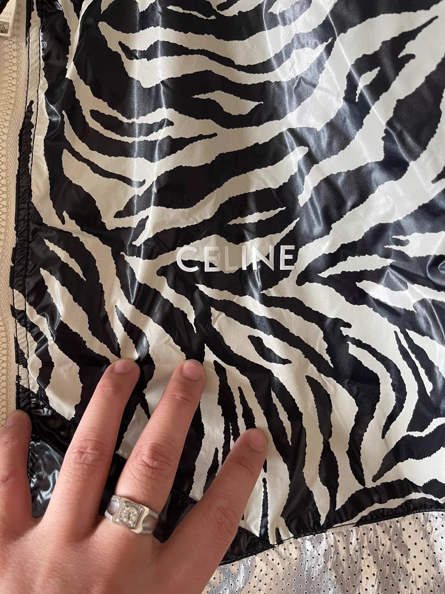 Celine Celine New Zebra Stripe Panelled Jacket 50 Tried Authentic Size US M / EU 48-50 / 2 - 3 Thumbnail