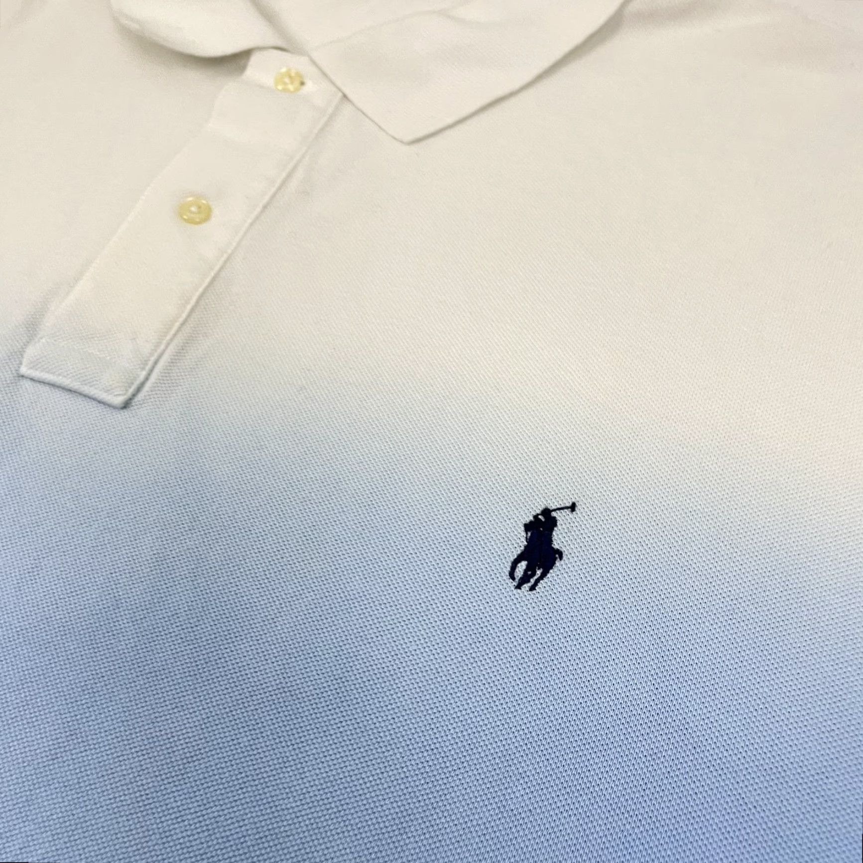 Polo Ralph Lauren VINTAGE Polo Ralph Lauren Polo Shirt Mens 4XLT Blue Ombre Dip Dyed Preppy Pony Golf Size US XXL / EU 58 / 5 - 3 Thumbnail