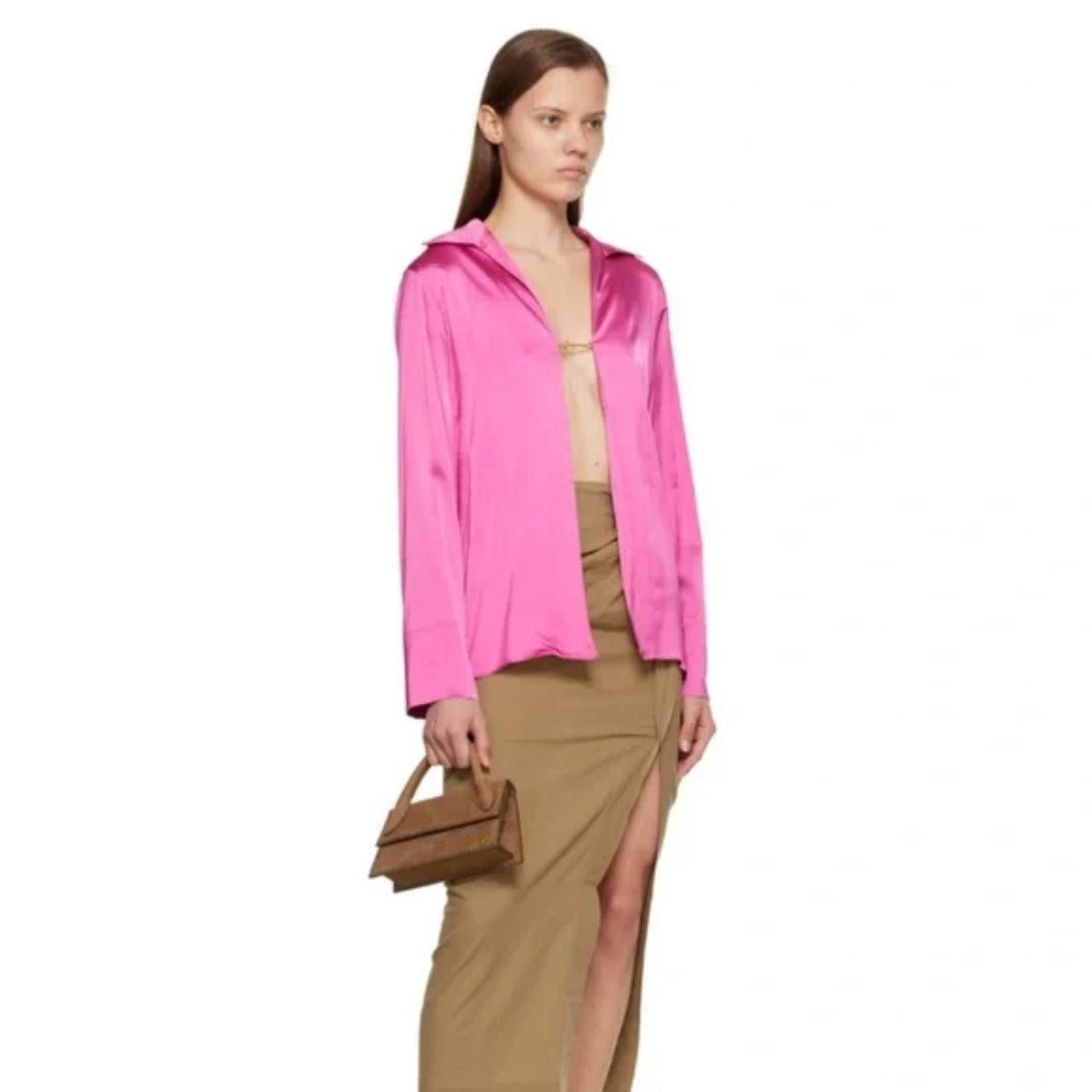 Jacquemus JACQUEMUS Pink Le Papier “Le Chemise Notte” satin blouse Size S / US 4 / IT 40 - 2 Thumbnail