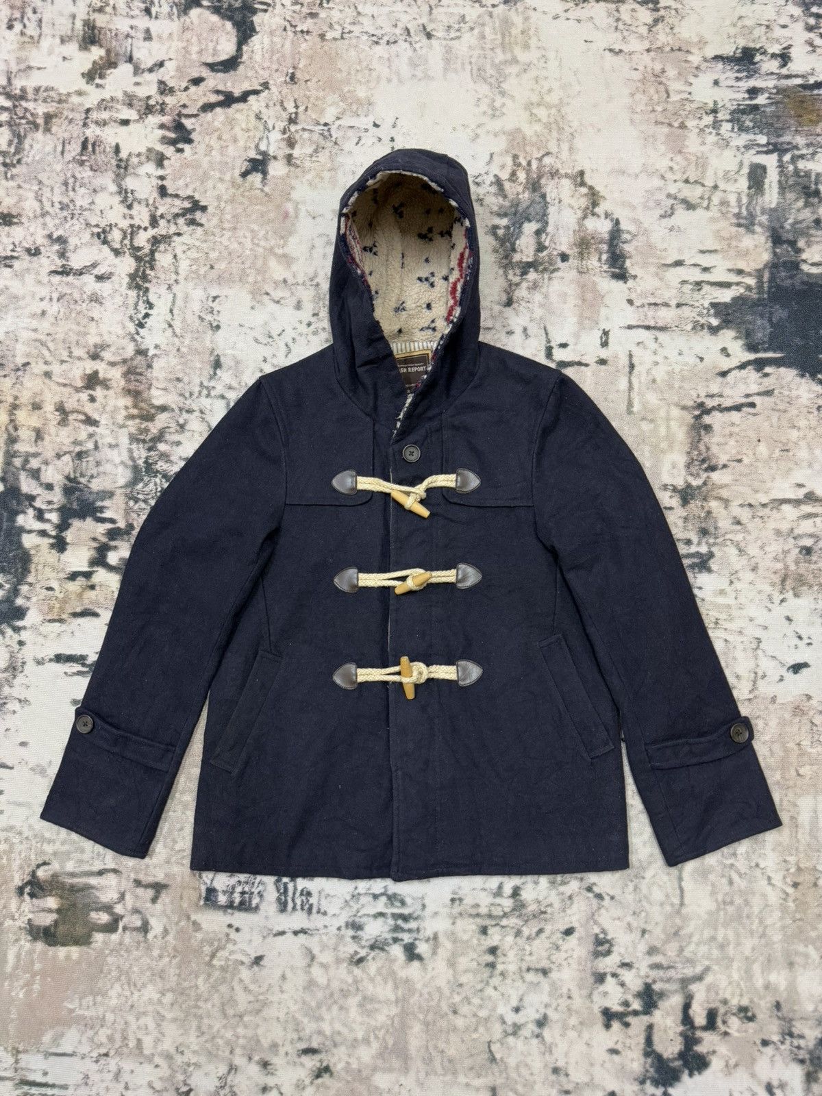 Japanese Brand Vintage Fatigues Fleece Sherpa Hoodie Wool Duffle Jacket Size US M / EU 48-50 / 2 - 3 Thumbnail
