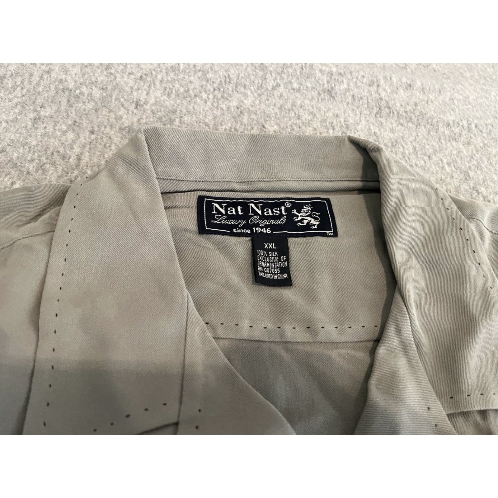 Nat Nast Nat Nast Limited Edition Embroidered Silk Shirt Short Game Golf Mens 2XL Gray Short Sleeve Button-Up Size US XXL / EU 58 / 5 - 2 Thumbnail