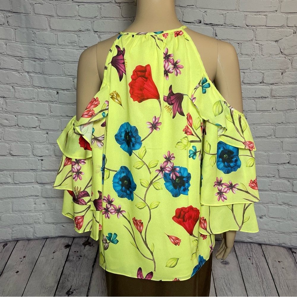 Parker NWT New $268 Parker Cold-Shoulder Floral Valencia Yellow To Size M / US 6-8 / IT 42-44 - 4 Thumbnail