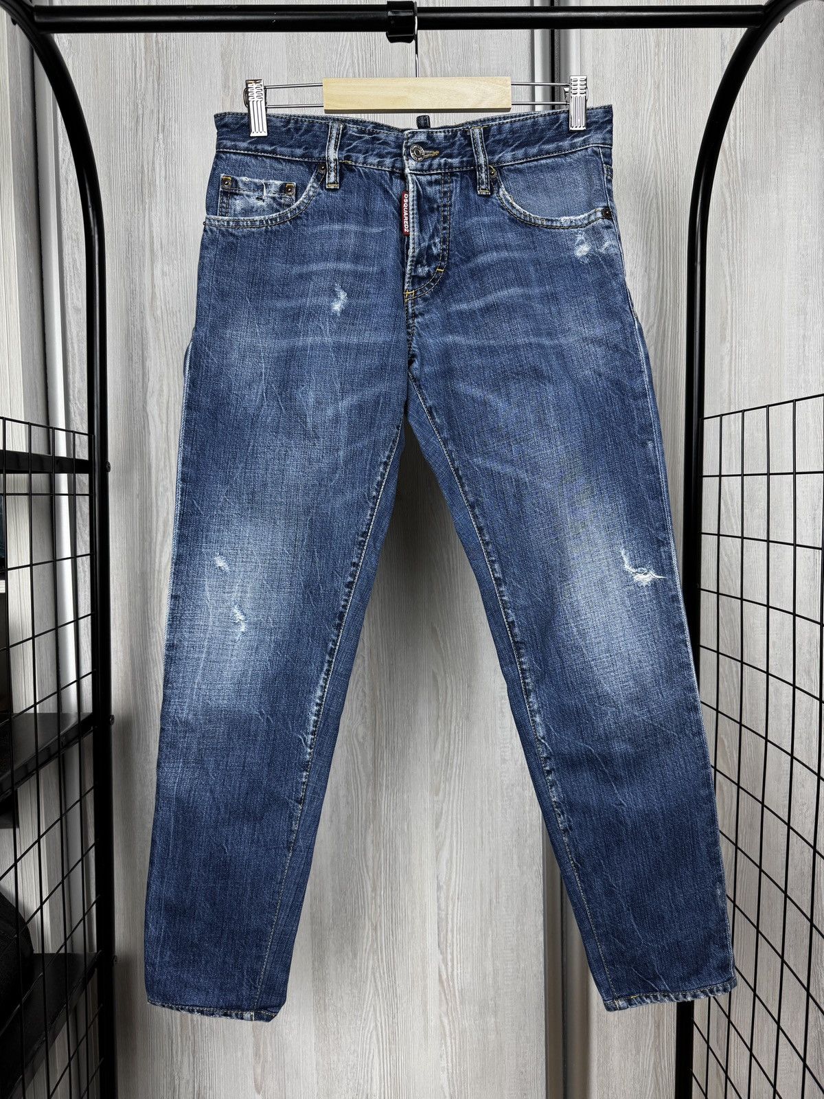 Dsquared2 Dsquared2 blue distressed faded slim jeans denim pants Size 28" / US 6 / IT 42 - 1 Thumbnail